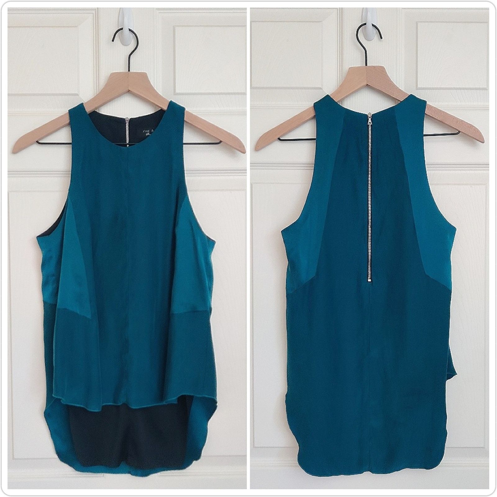 Rag & Bone Rag & Bone Adeline silk teal high low sleeveless top sz S Size S / US 4 / IT 40 - 1 Thumbnail
