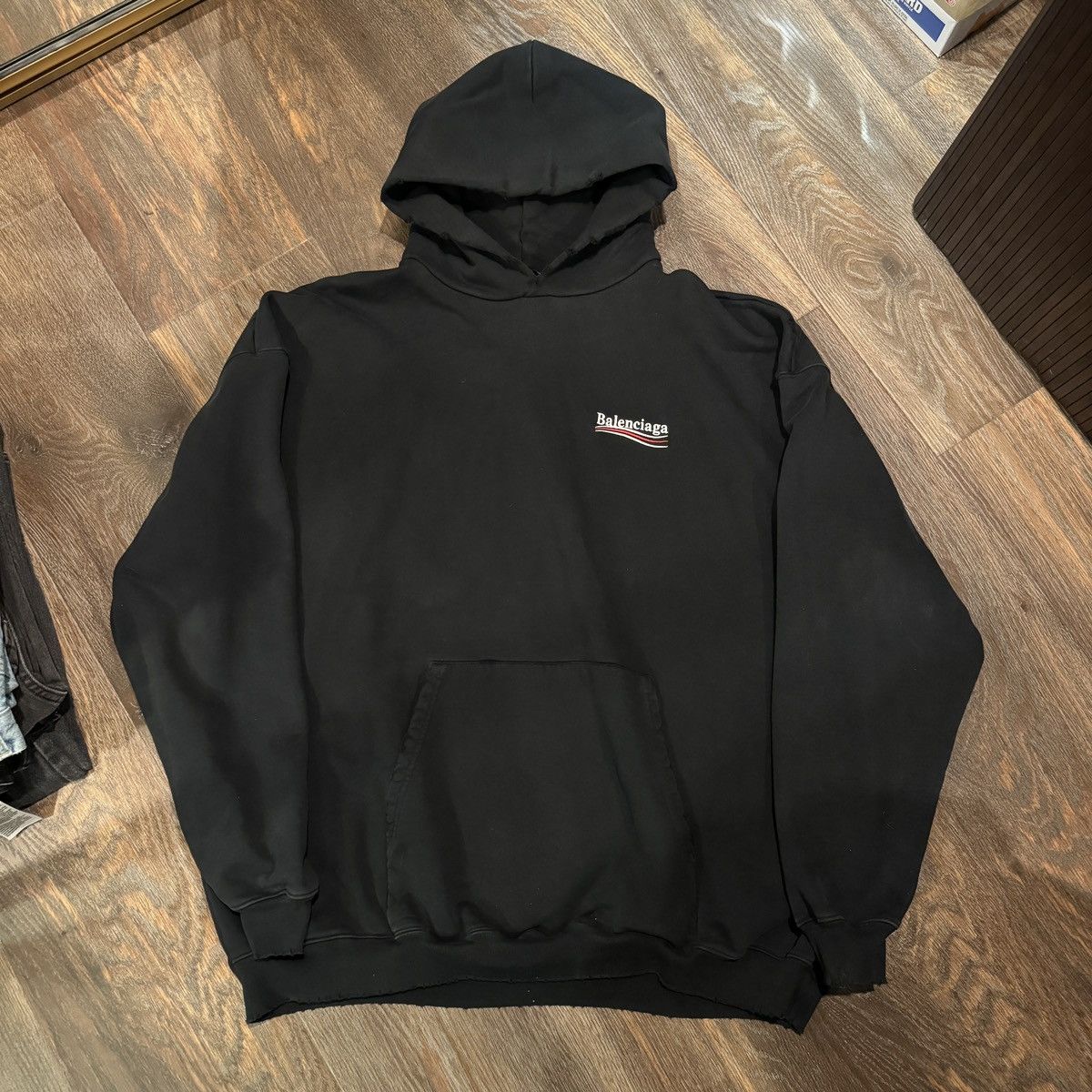 image of Balenciaga Presidential Hoodie (Oversized) in Black, Men's (Size XS)