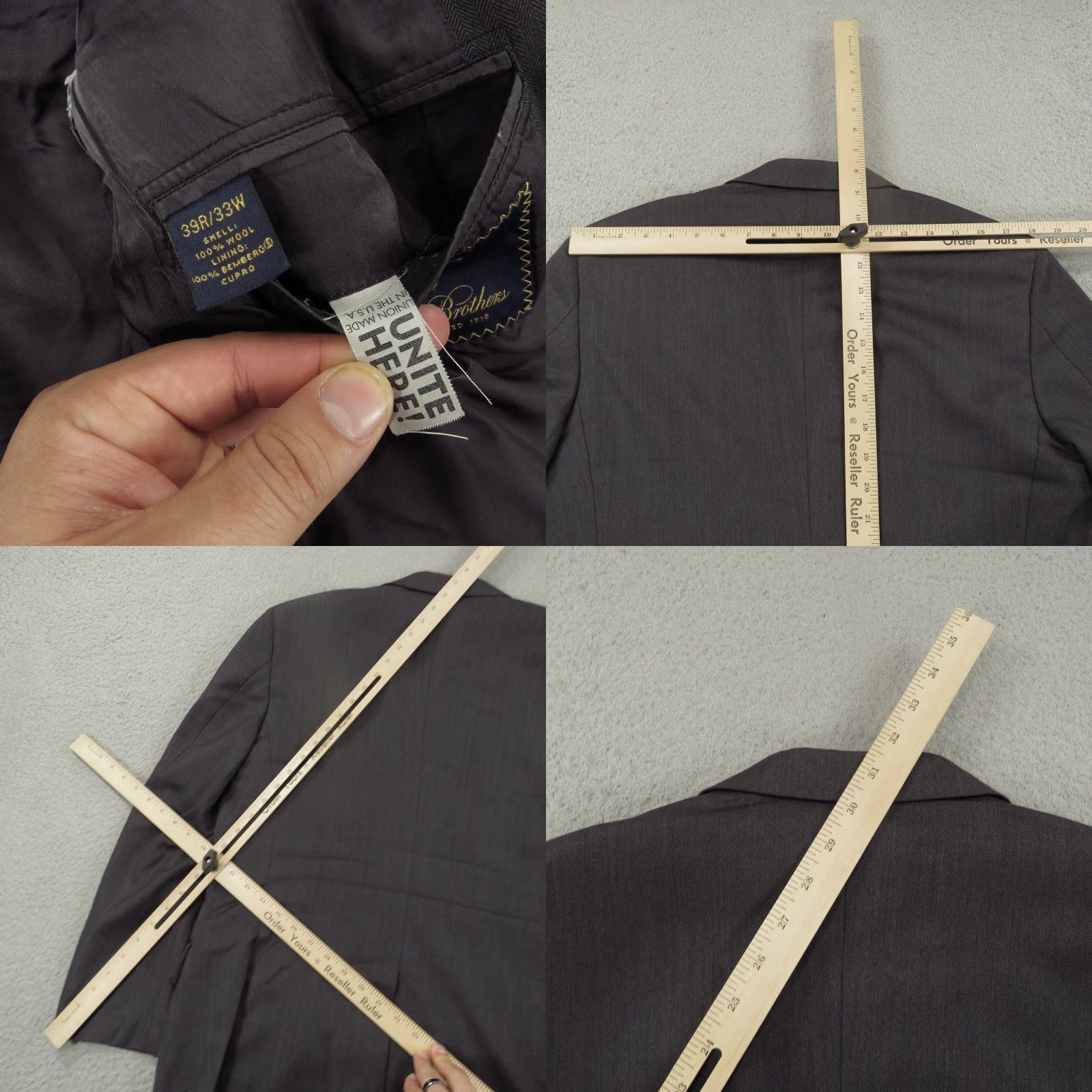 Brooks Brothers Brooks Brothers Blazer 39R Madison Charcoal Herringbone SaXXon Sport Coat Jacket Size 40R - 9 Thumbnail