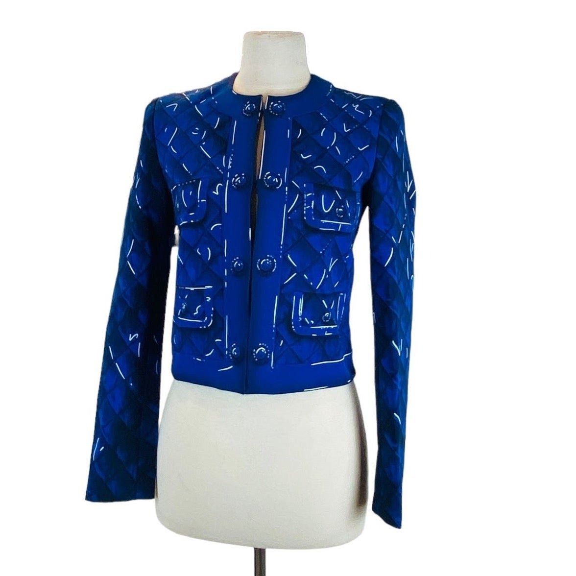 Image of Moschino Double Breasted Blue Blazer, Women's (Size Small)