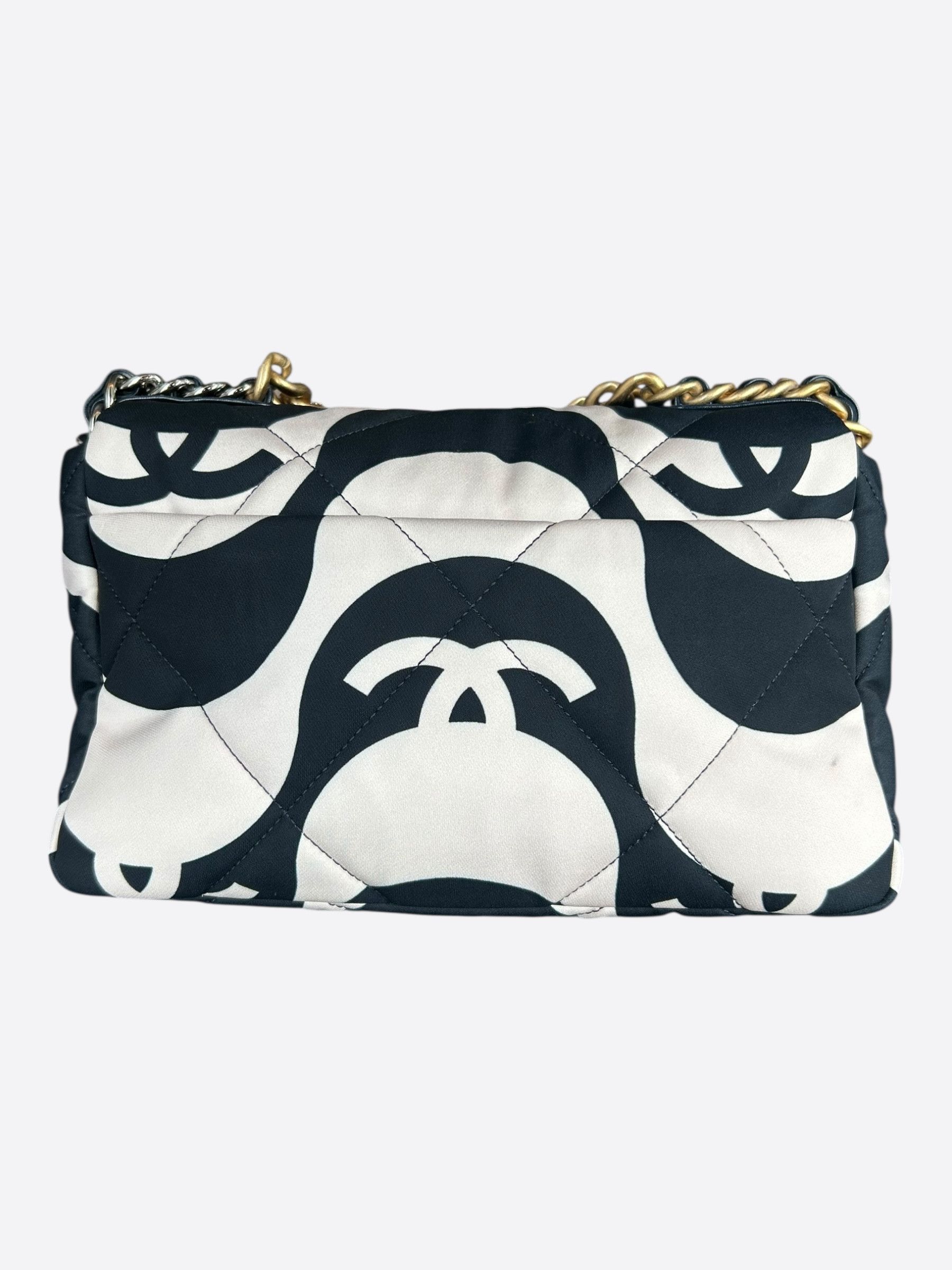 Chanel Chanel Black & White CC Fabric Medium 19 Flap Bag Size ONE SIZE - 3 Thumbnail