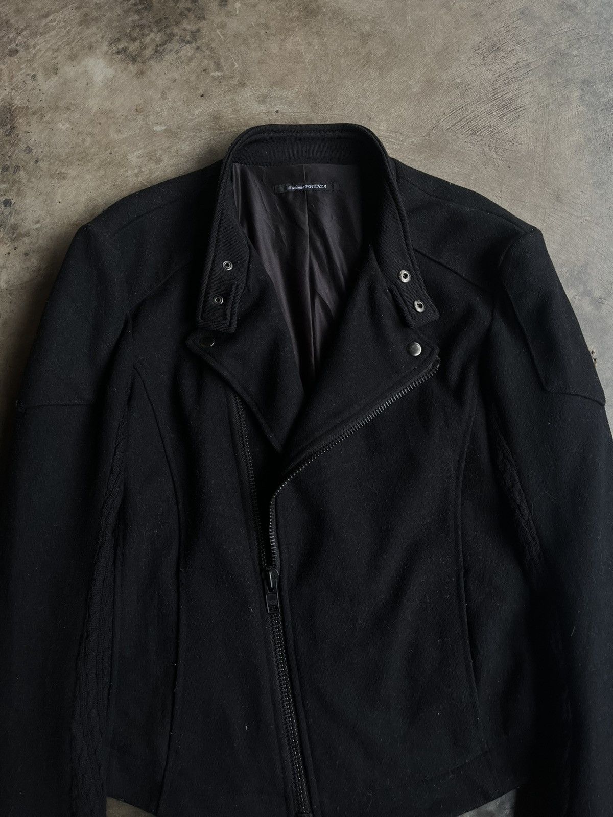 14th Addiction 2000s JAPANESE ASYMMETRICAL WOOL ZIP JACKET BIKERS VKEI PUNK Size US L / EU 52-54 / 3 - 8 Thumbnail