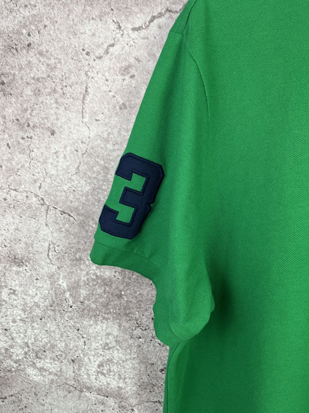 Polo Ralph Lauren Big Pony Green Polo Shirt XL Custom Slim Fit Number 3 Rugby Size US XL / EU 56 / 4 - 4 Thumbnail