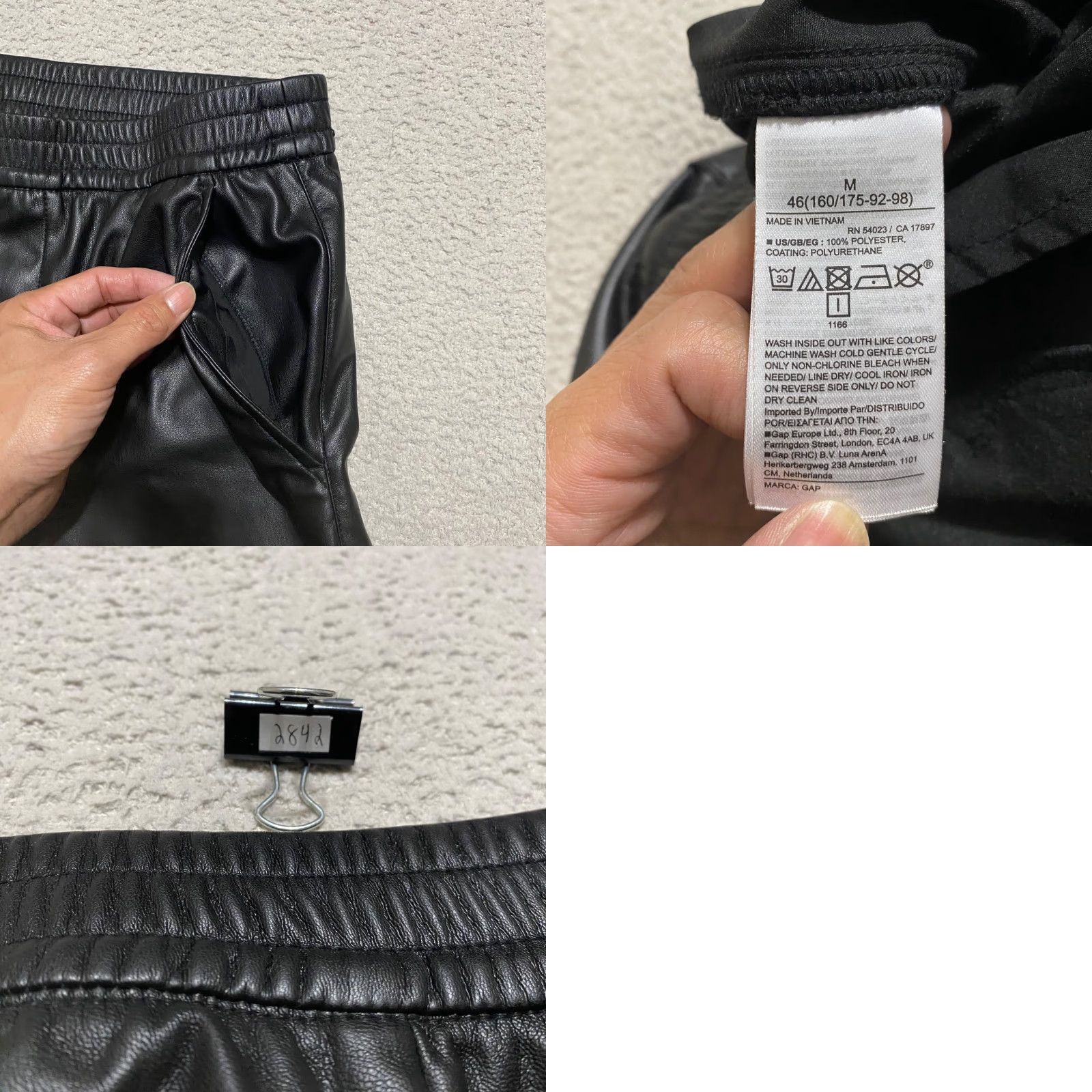 Old Navy Old Navy Womens Medium Pants Black High Rise Straight Faux Leather Ankle Pull On Size 32" / US 10 / IT 46 - 8 Thumbnail