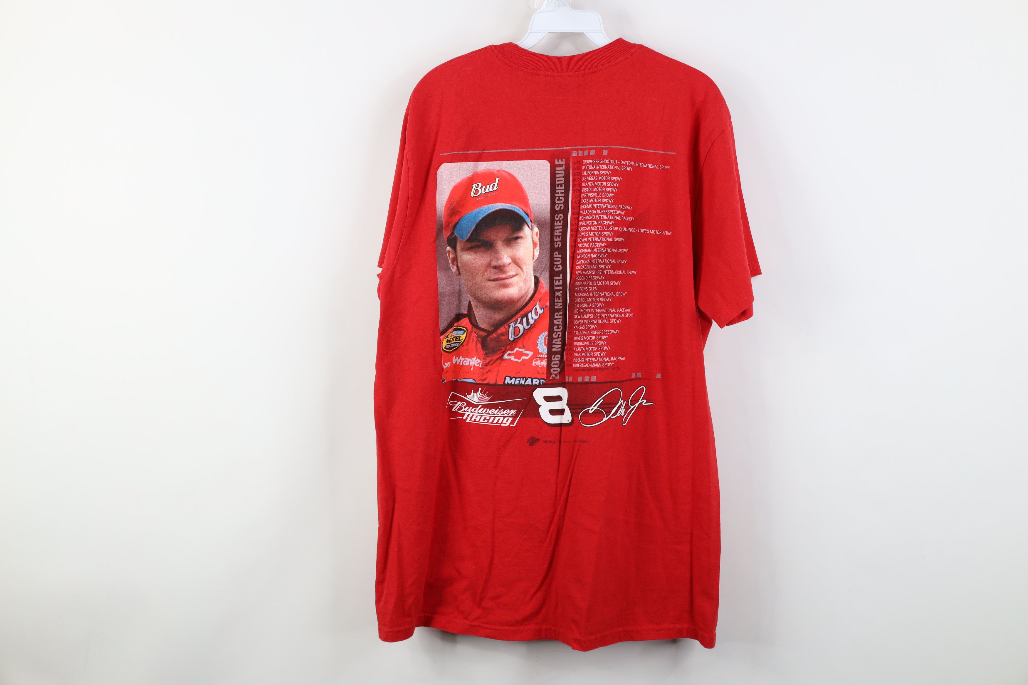 Vintage Vintage Y2K 2006 NASCAR Jr Racing Budweiser T-Shirt Red Size US L / EU 52-54 / 3 - 15 Thumbnail