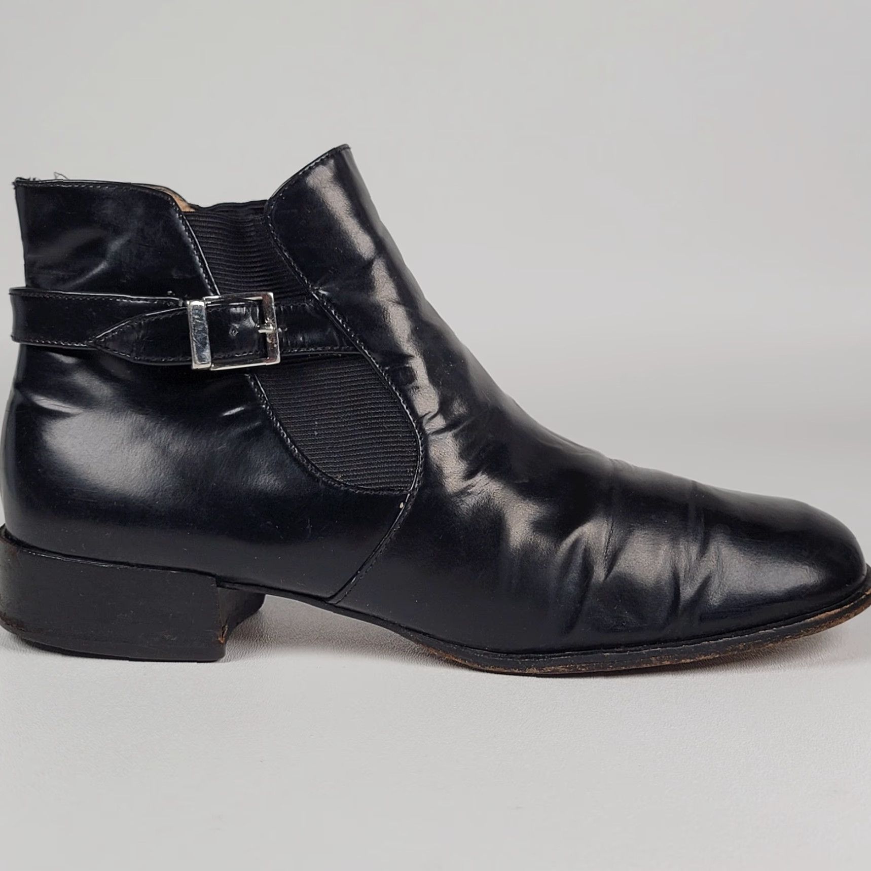 Ralph Lauren Ralph Lauren Collection Black Leather Ankle Chelsea Boots Mens 6 1/2 (US 6) Leather Slip-On EUC Size US 6 / EU 39 - 4 Thumbnail
