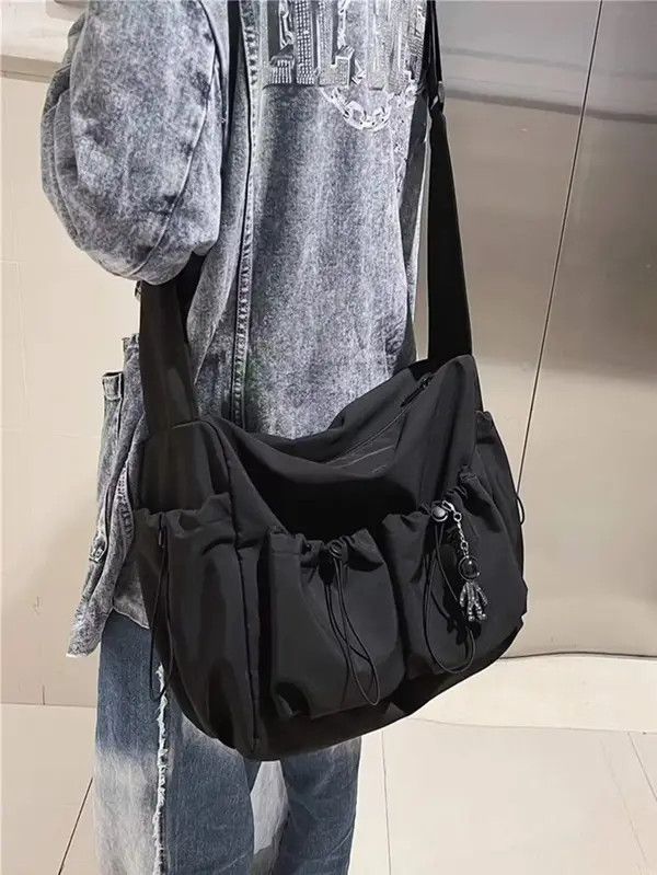image of Vintage Y2K Japanese Style Totebag With Cartoon Character in Black, Men's