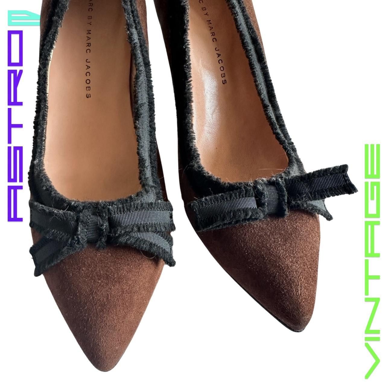 Marc by Marc Jacobs Marc By Marc Jacobs Y2k Brown Suede Bow Heels - 39 EU Size US 8 / IT 38 - 2 Thumbnail