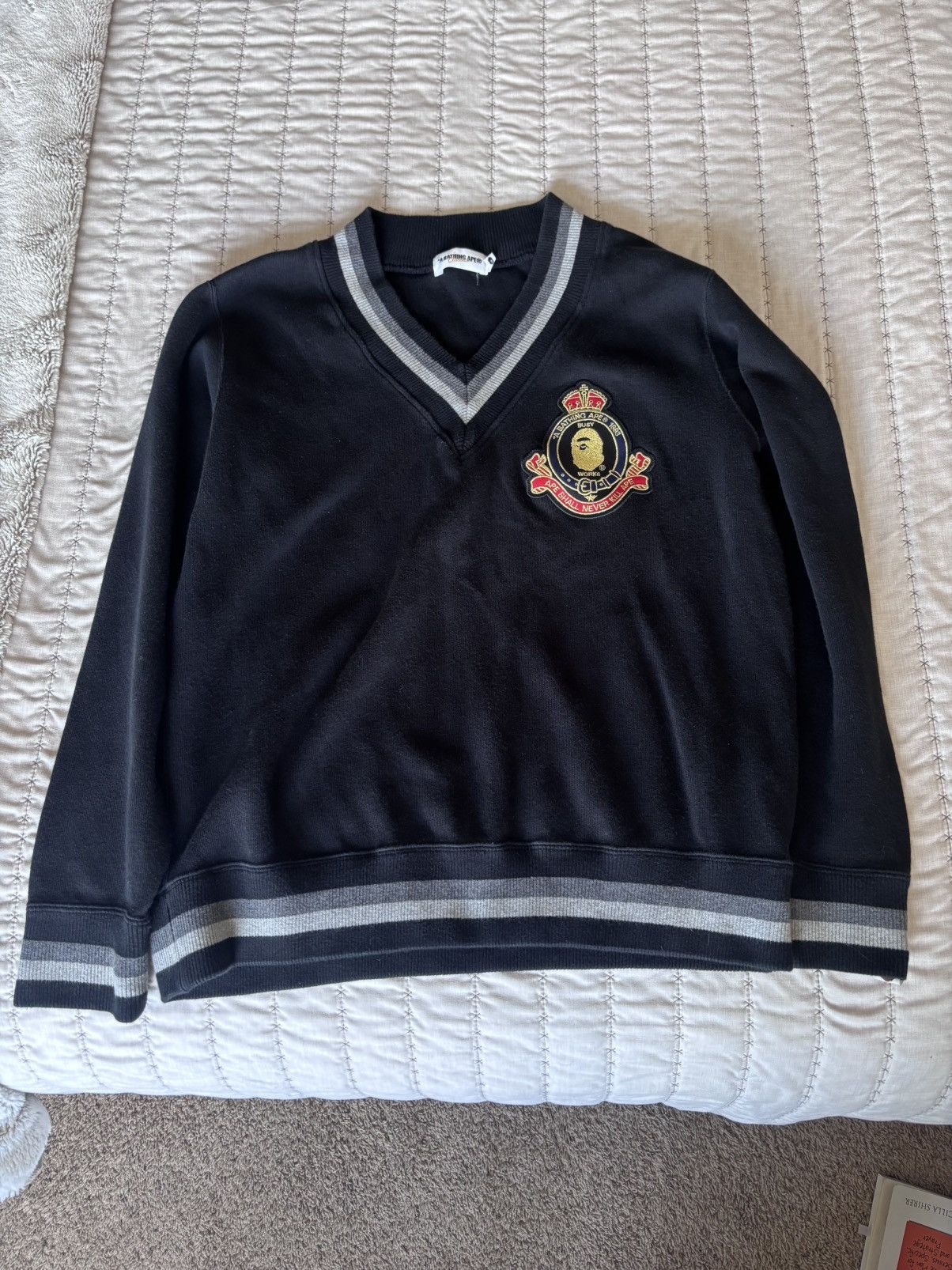 Bape Bape College V-Neck Sweater Size US L / EU 52-54 / 3 - 1 Thumbnail