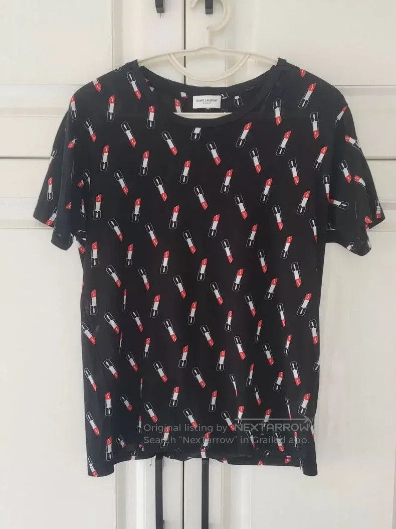 Saint Laurent Paris Saint Laurent Lipstick Print Short Sleeve Tee. Size US M / EU 48-50 / 2 - 1 Thumbnail