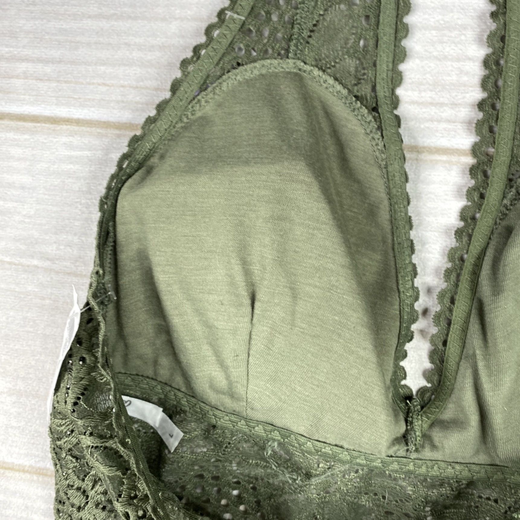 Vintage Rue21 Bralette Women's Size Large Green Floral Print Lace Pullover Bra NWT Size ONE SIZE - 6 Thumbnail