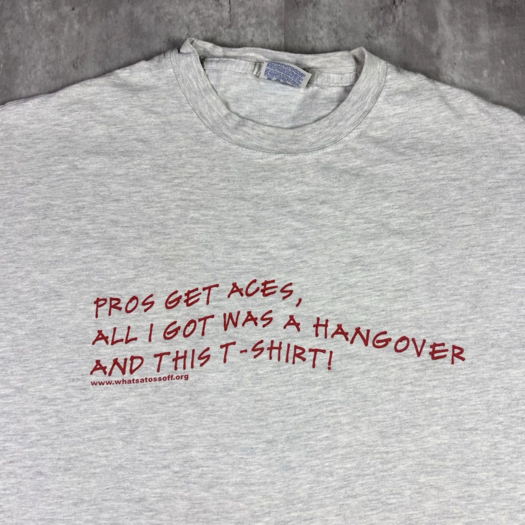 Hanes VINTAGE Funny Quote Text T Shirt Art Crewneck XL 90s Hanes Gray Cotton Graphic Print Short Sleeve Mens Size US L / EU 52-54 / 3 - 6 Thumbnail