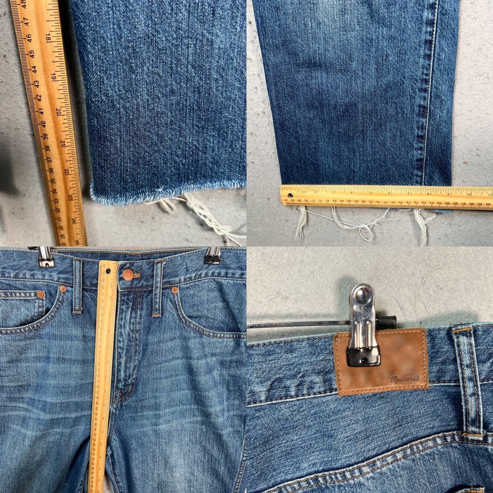 Madewell Madewell Jeans Cropped Denim 31 High-Rise Rigid Demi-Boot Distressed Blue Womens Jeans Size 24" / US 00 / IT 34 - 8 Thumbnail