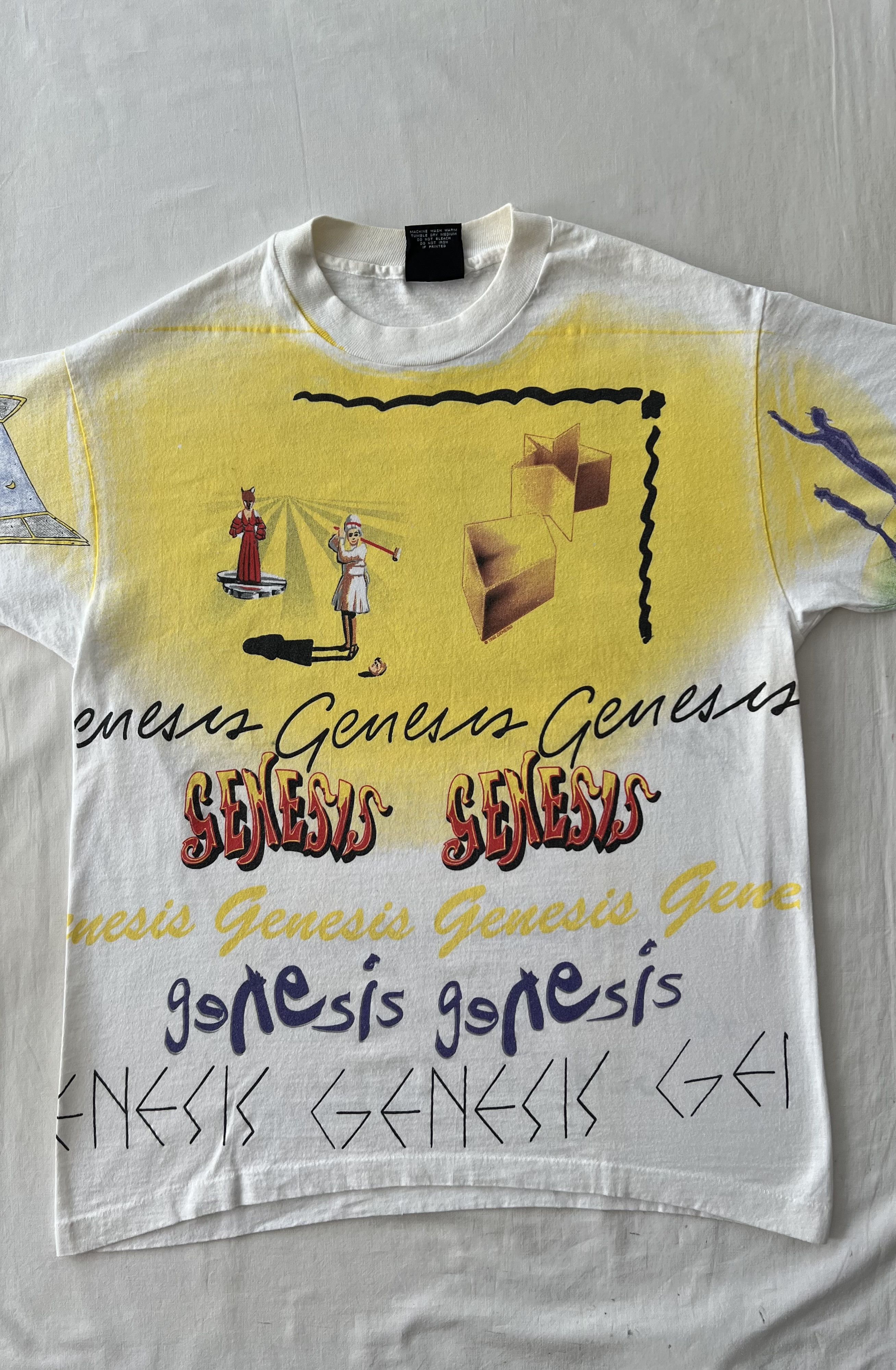 Band Tees Vintage 1992 Genesis Pop Rock Tour Phil Collins AOP T-shirt Size US L / EU 52-54 / 3 - 3 Thumbnail