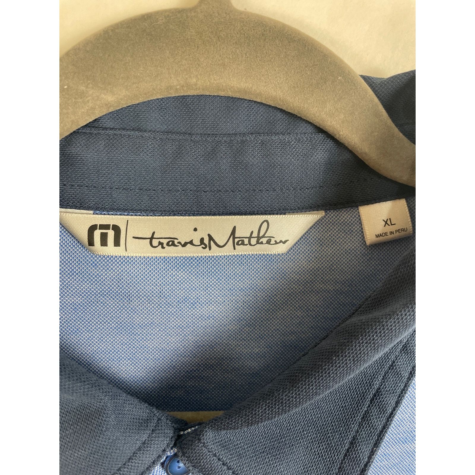 TravisMathew Travis Mathew Blue Short Sleeved Pima Cotton Polo Shirt Size US XL / EU 56 / 4 - 3 Thumbnail