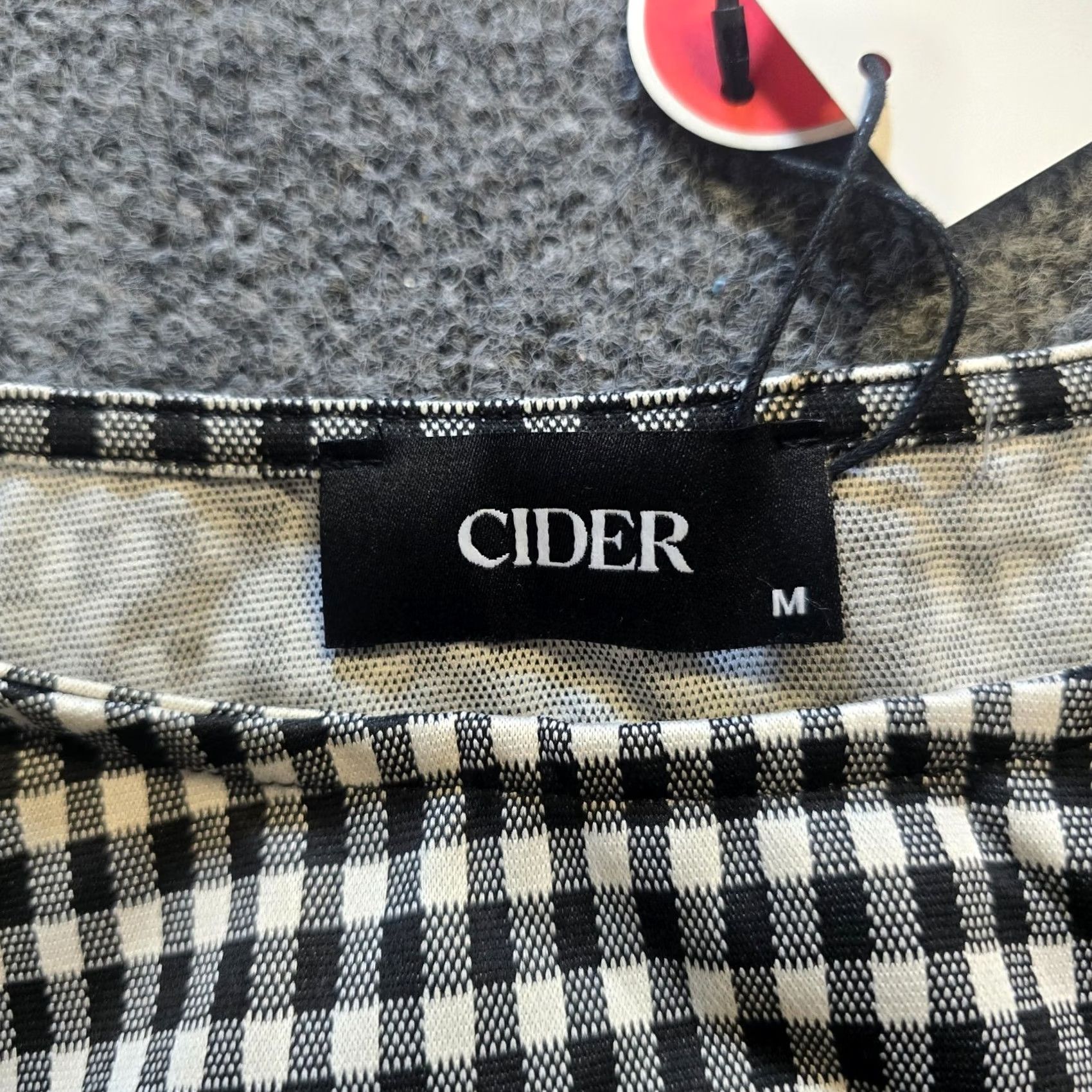 Cider Cider Top Womens Size M Black White Gingham Plaid Flare Sleeve Bows Casual Shirt Size M / US 6-8 / IT 42-44 - 4 Thumbnail