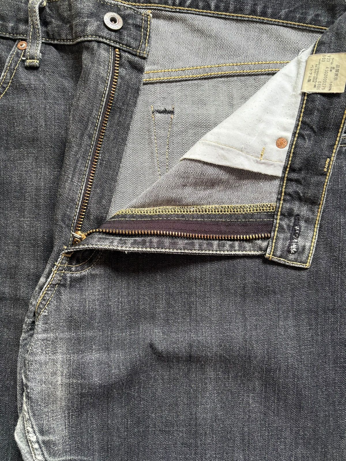 LVC × Levi's × Levi's Vintage Clothing Vintage 90s Levis 503 Black Loose Baggy Jeans Size US 36 / EU 52 - 10 Thumbnail