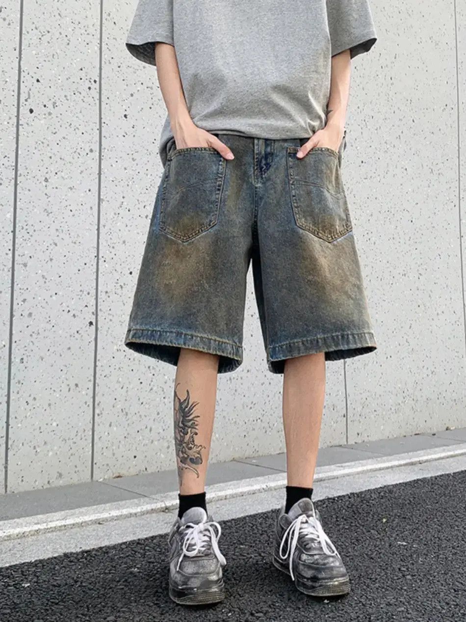 Japanese Brand Retro loose high street denim shorts Size US 32 / EU 48 - 1 Thumbnail