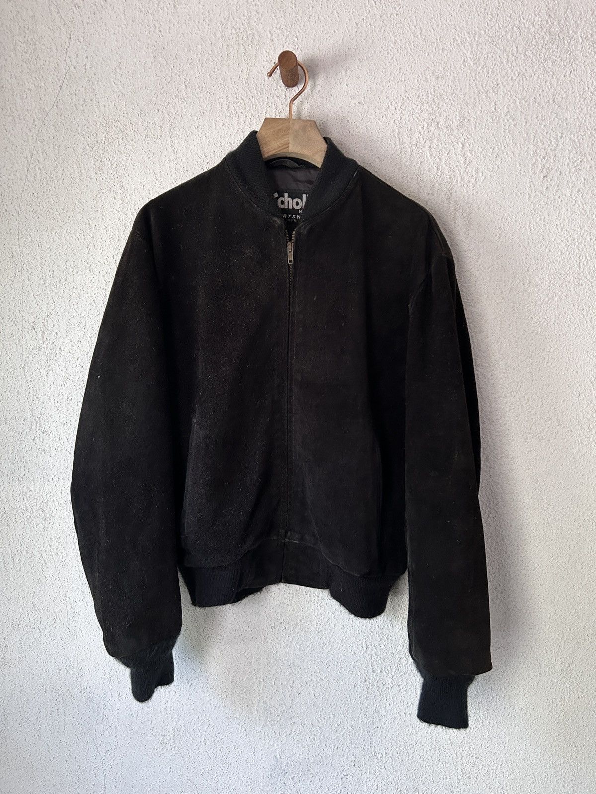 Vintage Schott Sportswear Suede Jacket Black