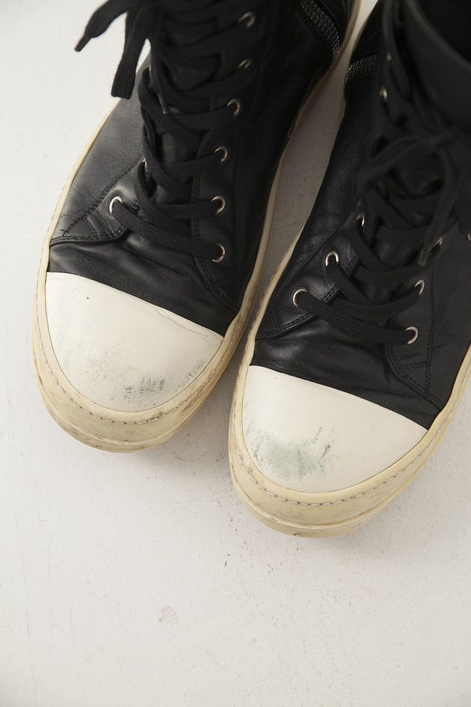 Rick Owens AW17 black leather Ramones sneakers Size US 10 / EU 43 - 5 Thumbnail