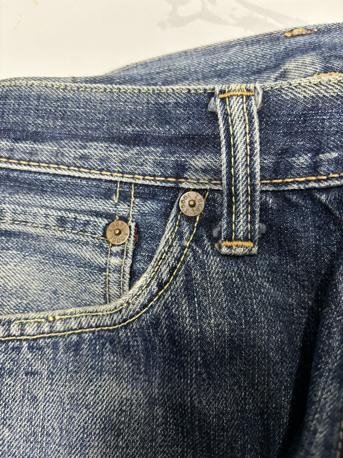 Japanese Brand 🔥1999@JAPANESE BAGGY SELVEDGE DISTRESSED DENIM JEANS Size US 30 / EU 46 - 9 Thumbnail