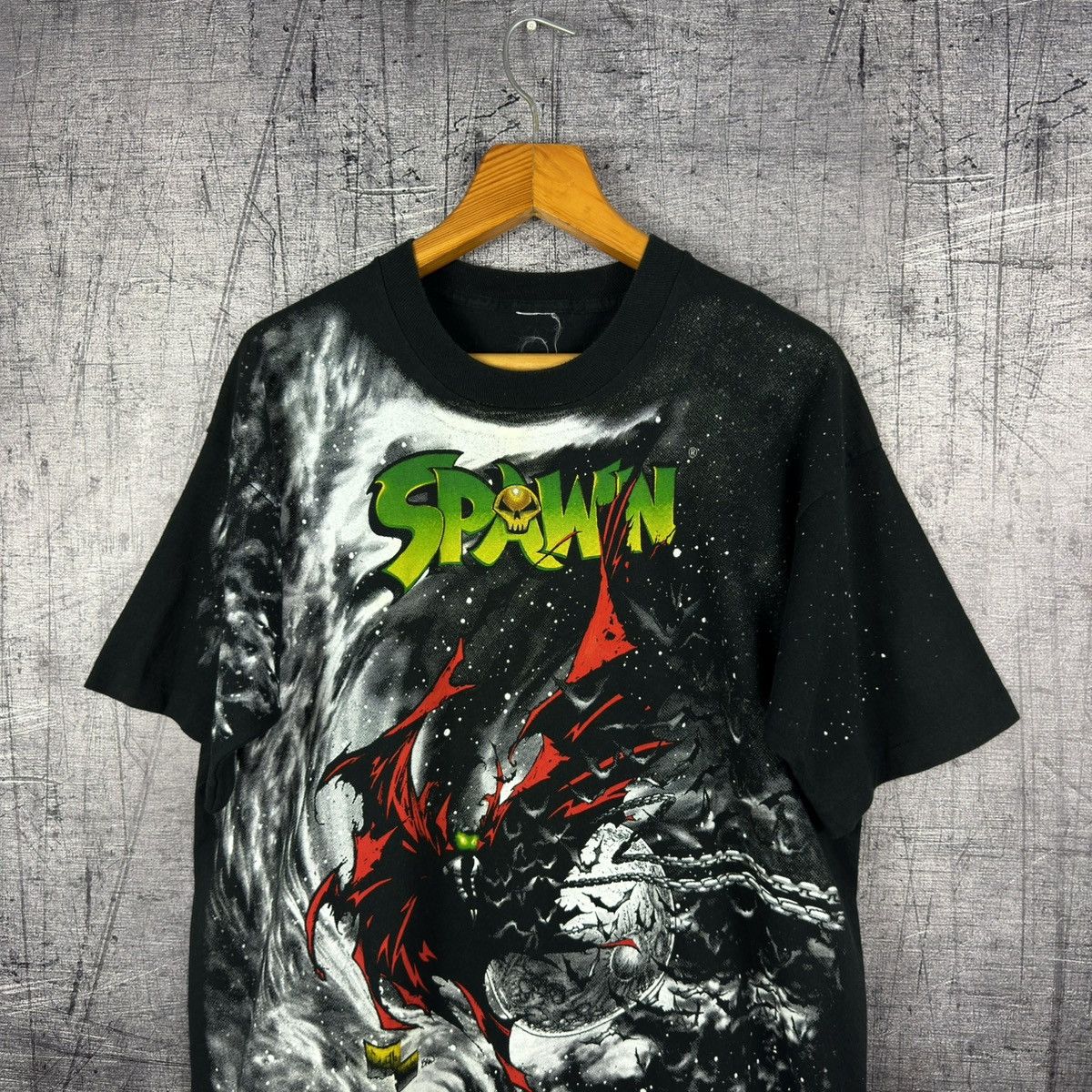 Vintage RARE Vintage 1997 Spawn AOP t shirt tee comics full printed Size US XL / EU 56 / 4 - 2 Thumbnail