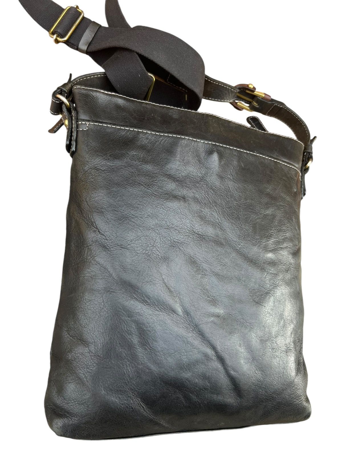 Leather Indeed Per Tutti Japan Black Patina Leather Bag Sling Size ONE SIZE - 11 Thumbnail