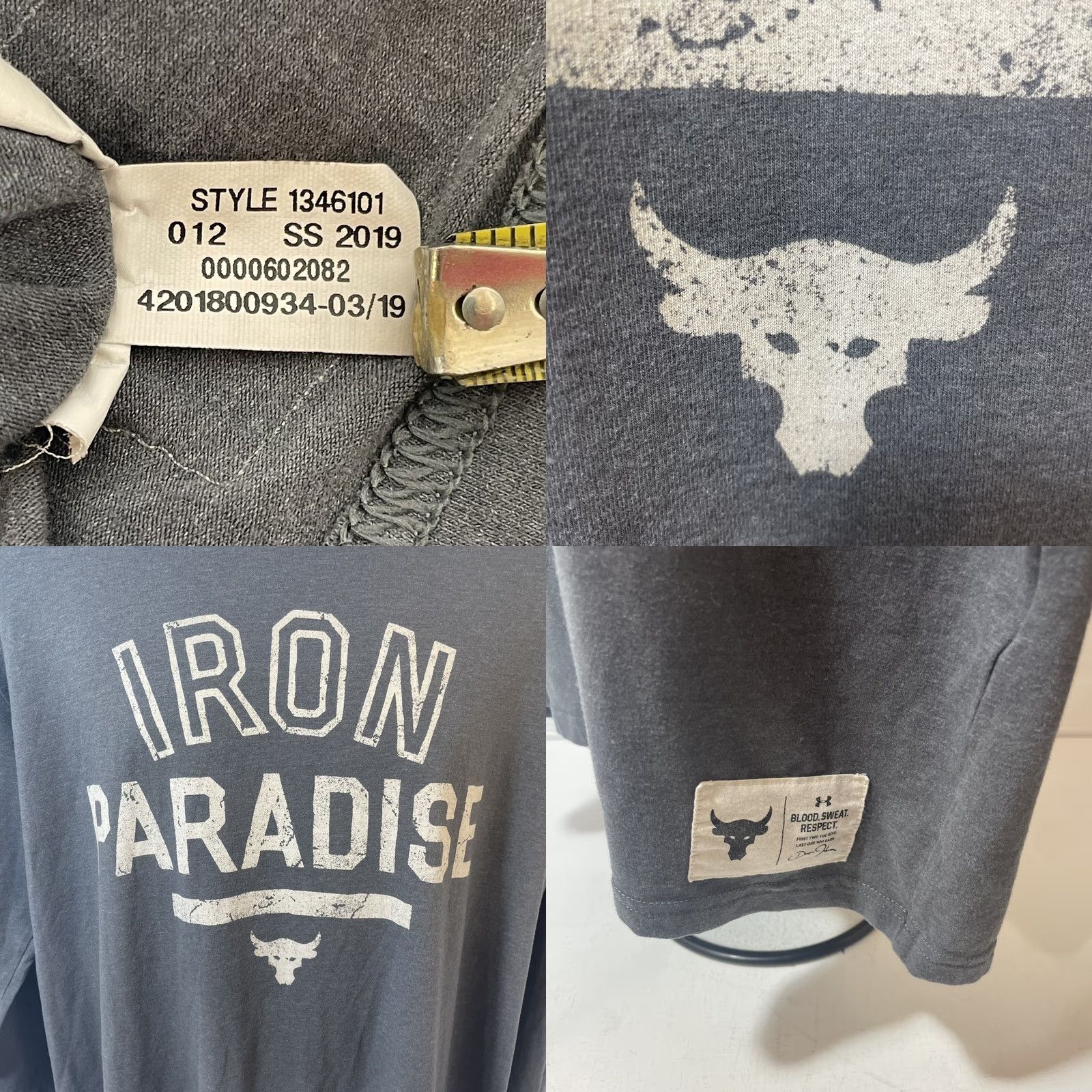 Under Armour Under Armour Shirt Men XL Long Sleeve HeatGear Gray Iron Paradise The Rock Logo Crew Neck Sports Gym Activewear Size US XL / EU 56 / 4 - 9 Thumbnail