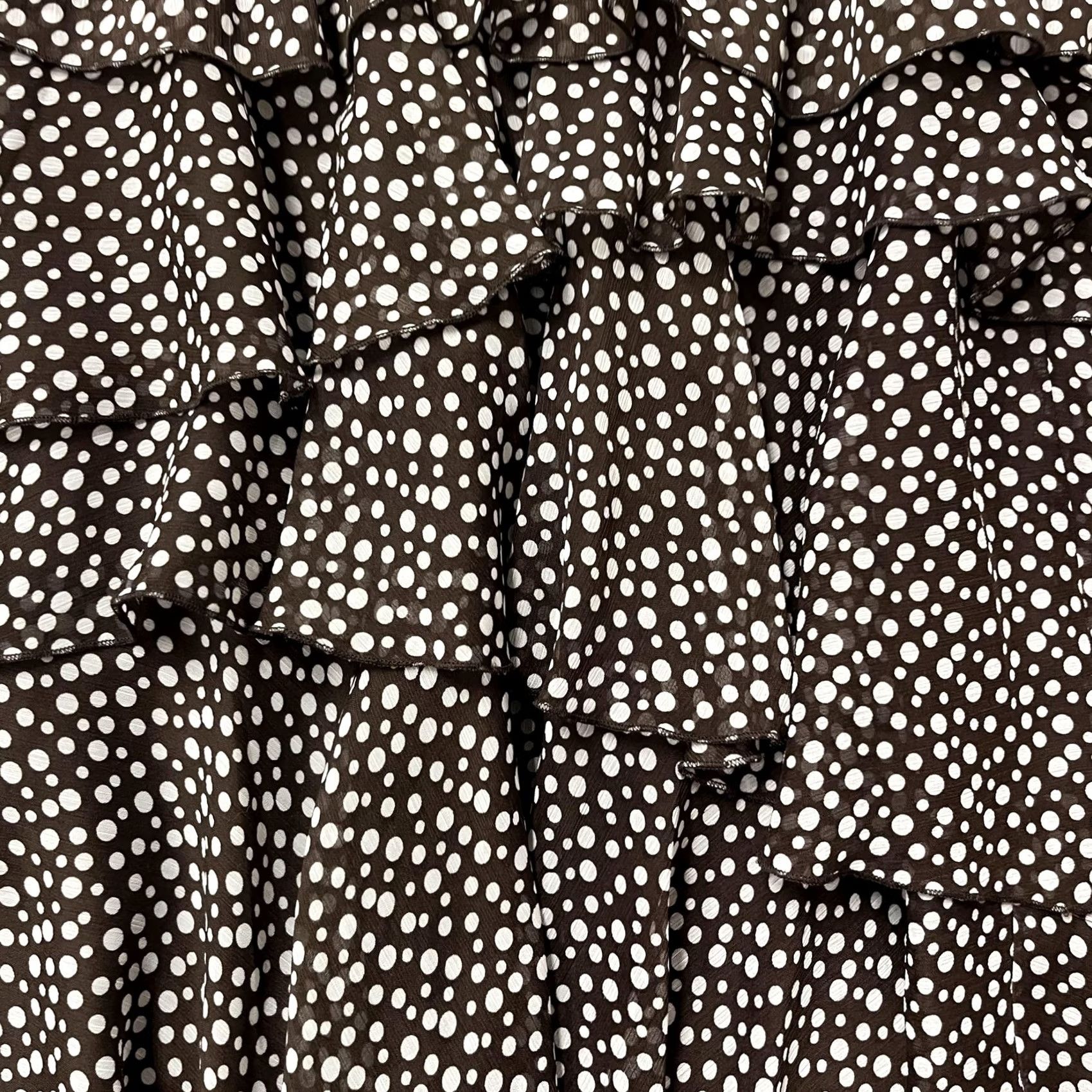 Willi Smith Willi Smith Blouse Womens Medium Brown Polka Dot Off Shoulder Ruffle Chiffon Top Size M / US 6-8 / IT 42-44 - 2 Thumbnail