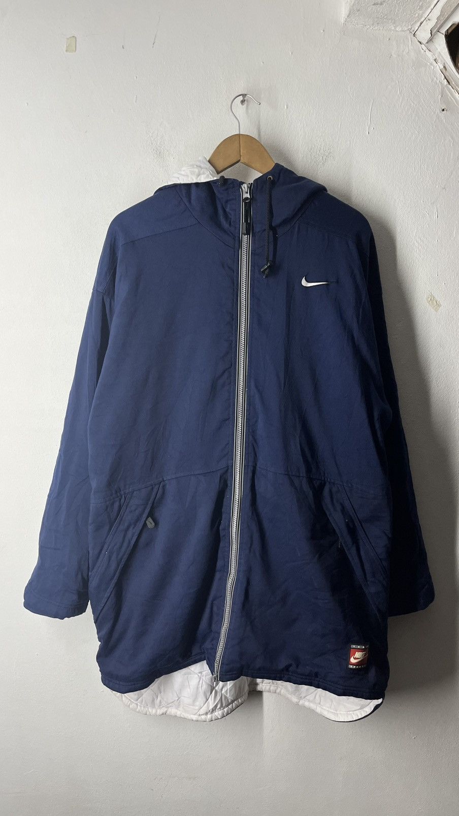 Nike VINTAGE NIKE TEAM BASEBALL LONG COAT WINDBREAKER JACKET Size US XL / EU 56 / 4 - 15 Thumbnail