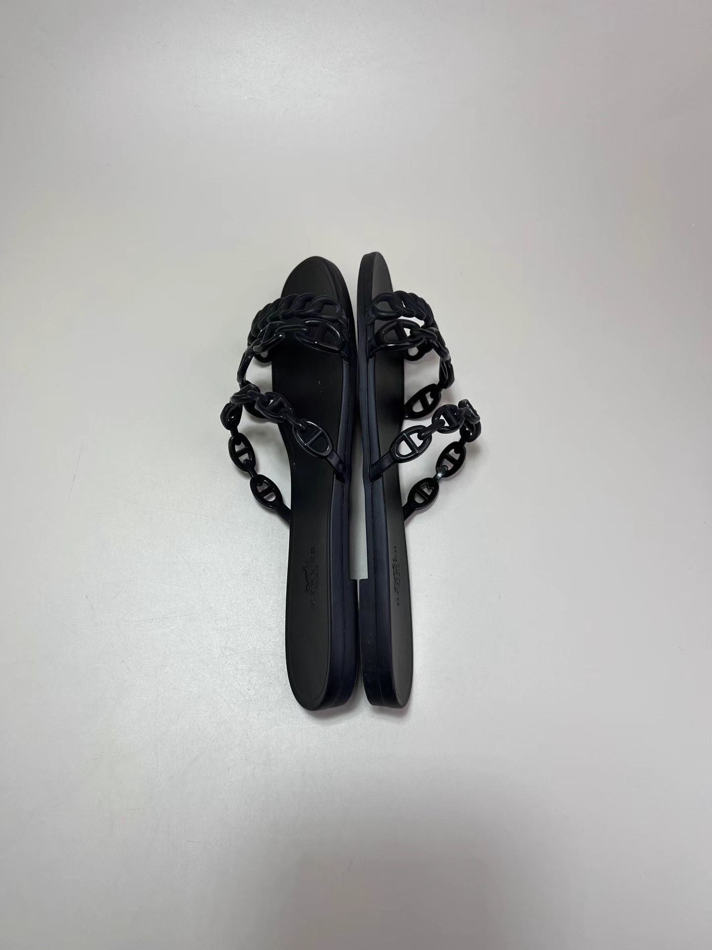 Hermes HERMES Black Chaine d'Ancre Chain Slide Sandals Size US 7 / IT 37 - 5 Thumbnail