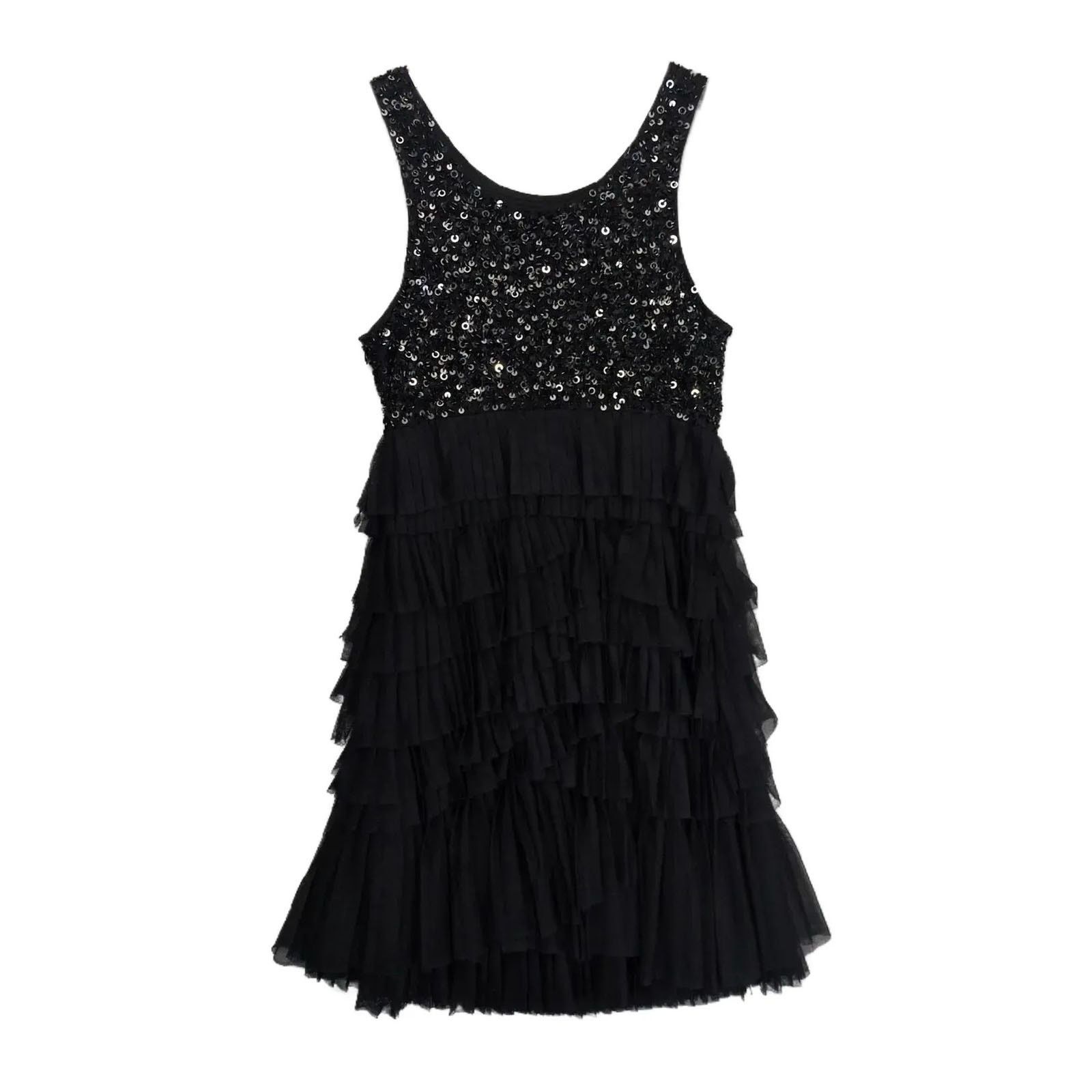 Miss Me MM Couture by Miss Me Black Sequin Layered Chiffon Dress Size M / US 6-8 / IT 42-44 - 1 Thumbnail