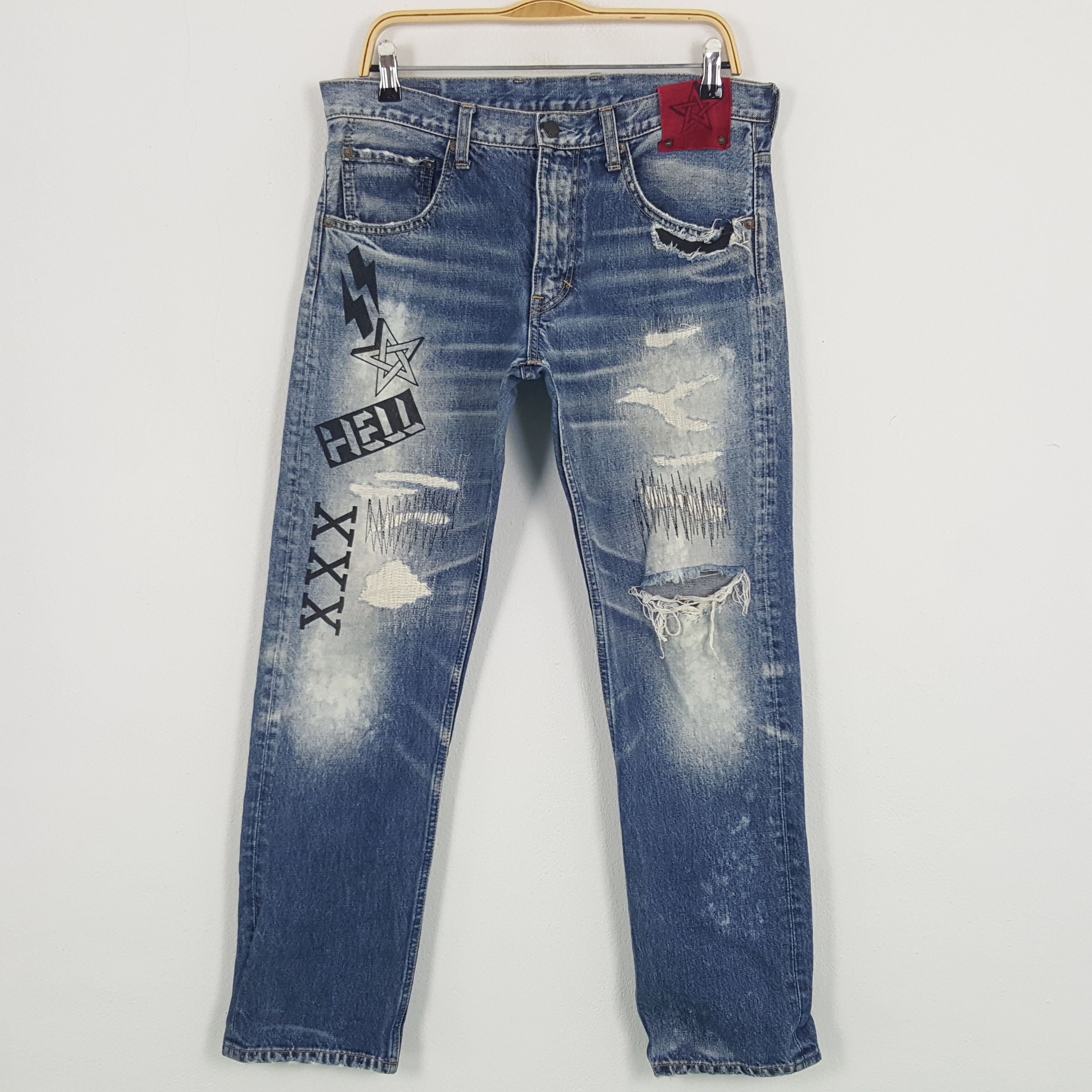 Japanese Brand × Vintage Vintage RNA Sweats Bloods Denim Jeans Size US 33 - 1 Thumbnail
