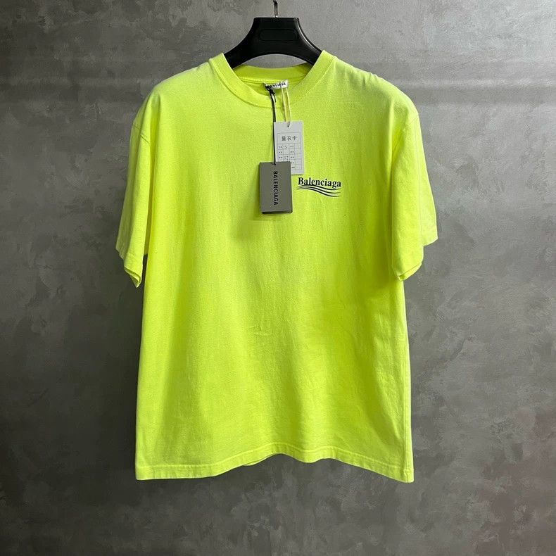 Balenciaga Balenciaga Neon Yellow Logo Short Sleeve T-shirt - dmc Size US S / EU 44-46 / 1 - 1 Thumbnail