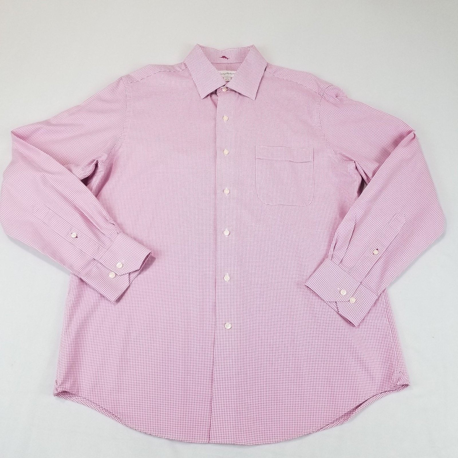 Tommy Bahama Tommy Bahama Shirt Mens Large 16 34/35 Pink Houndstooth Size US L / EU 52-54 / 3 - 11 Thumbnail