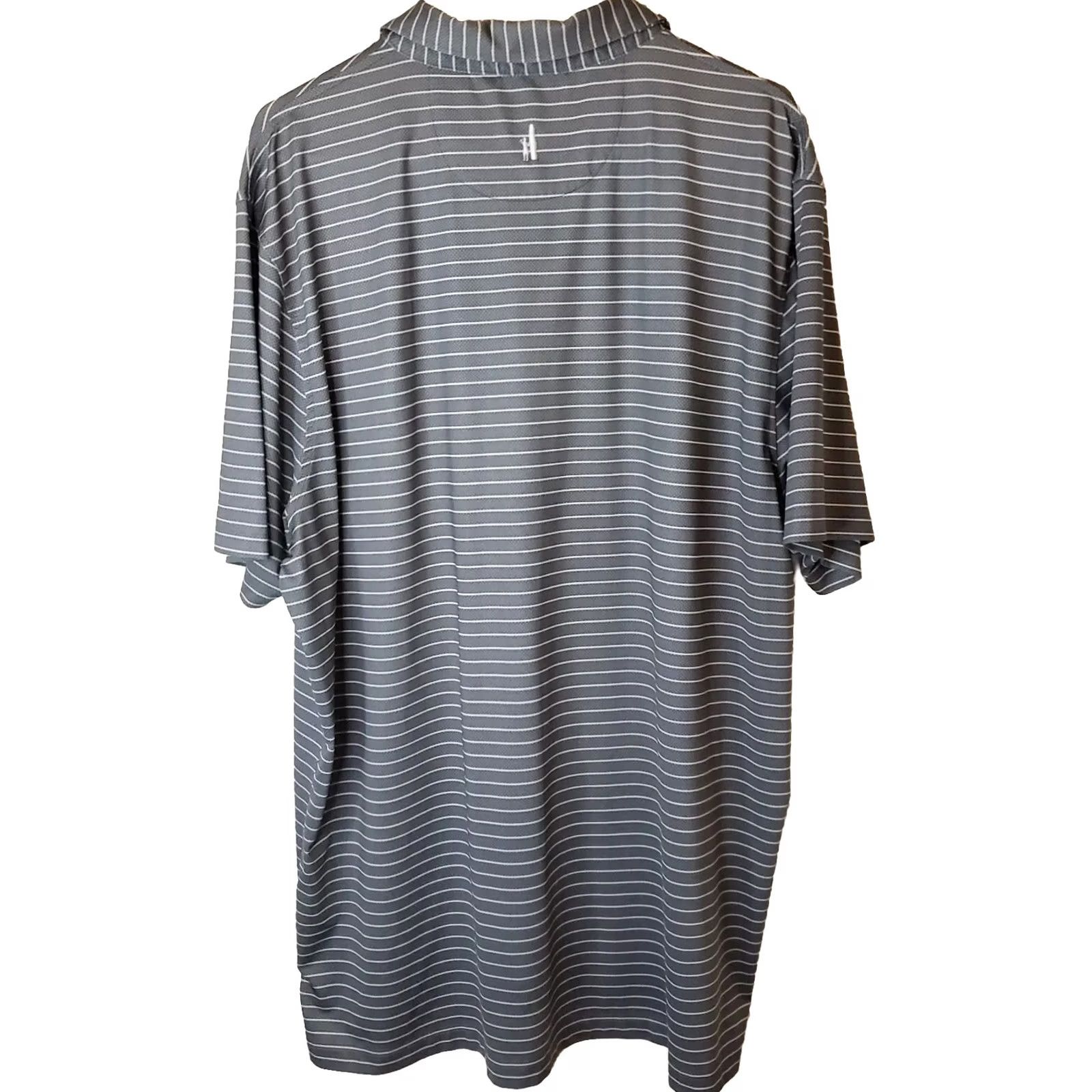 johnnie-O johnnie-O Dante Polo Golf Short Sleeve Shirt Gray White Stripes Men's XL Polo Shirt Size US XL / EU 56 / 4 - 5 Thumbnail