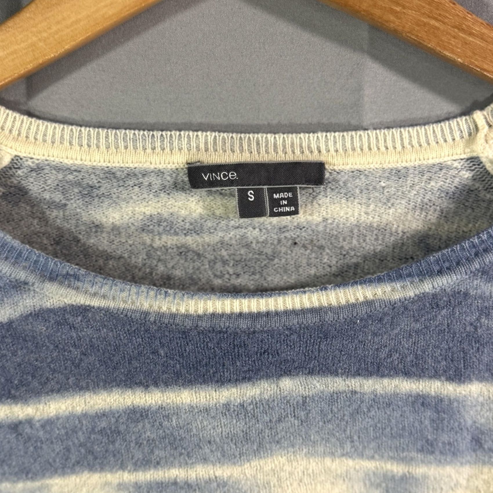 Vince Vince Sweater Womens Small Blue White Striped Wool Cashmere Pullover Lightweight Size S / US 4 / IT 40 - 3 Thumbnail