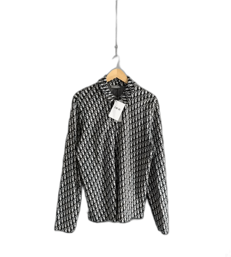 Dior Dior Oblique Navy Blue Printed Cotton Shirt-2505 Size US L / EU 52-54 / 3 - 1 Thumbnail