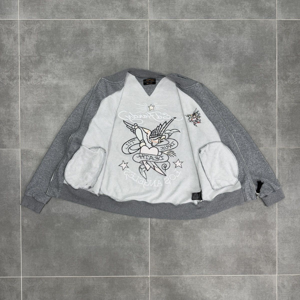 Ed Hardy Ed Hardy Till Death Los Angeles Bomber Tracktop Zip Jacket Size US L / EU 52-54 / 3 - 13 Thumbnail
