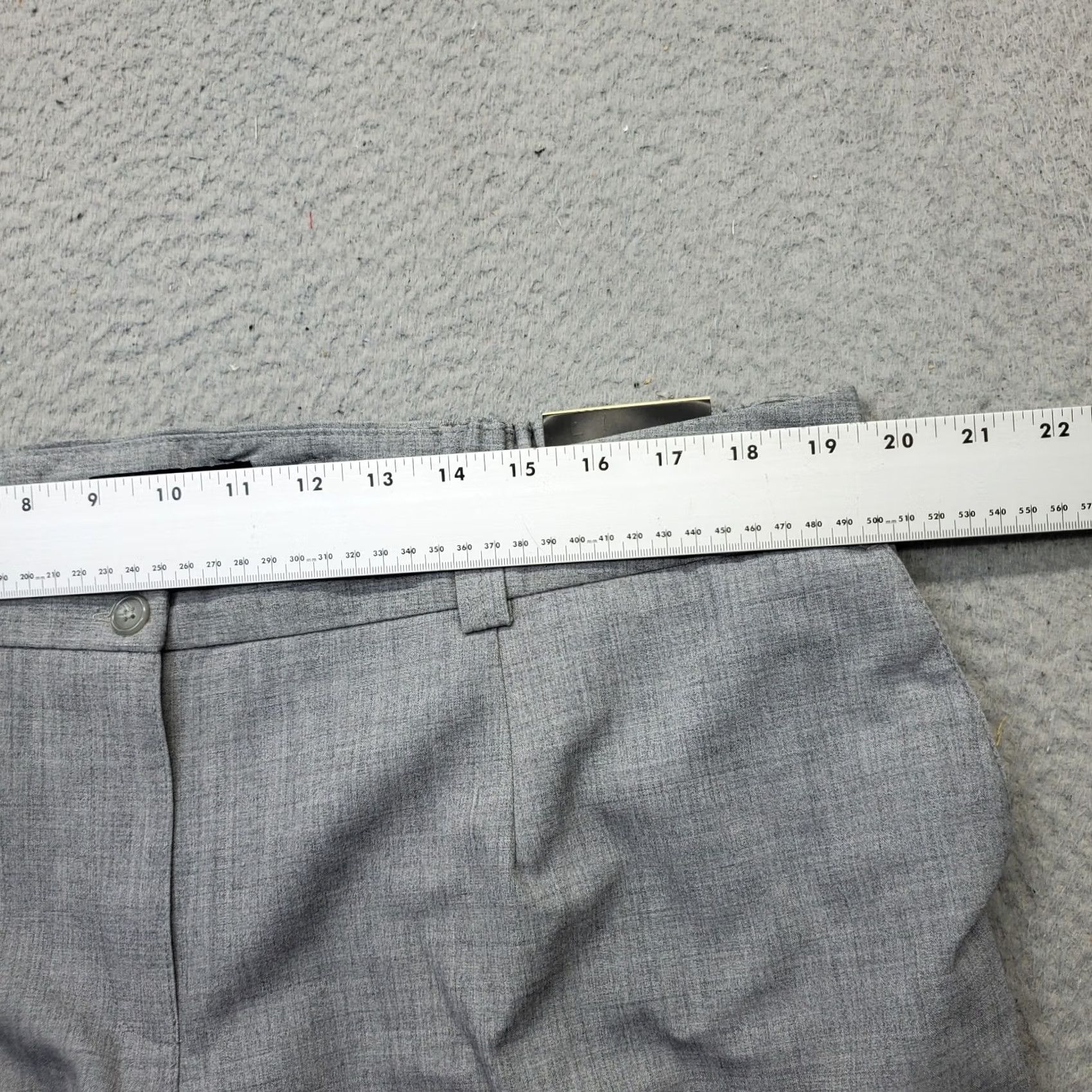 Vintage Lane Bryant Pants Womens 20 Gray Stretch Flat Front Adjustable Waist Wide Leg Size 42" / US 20 - 6 Thumbnail