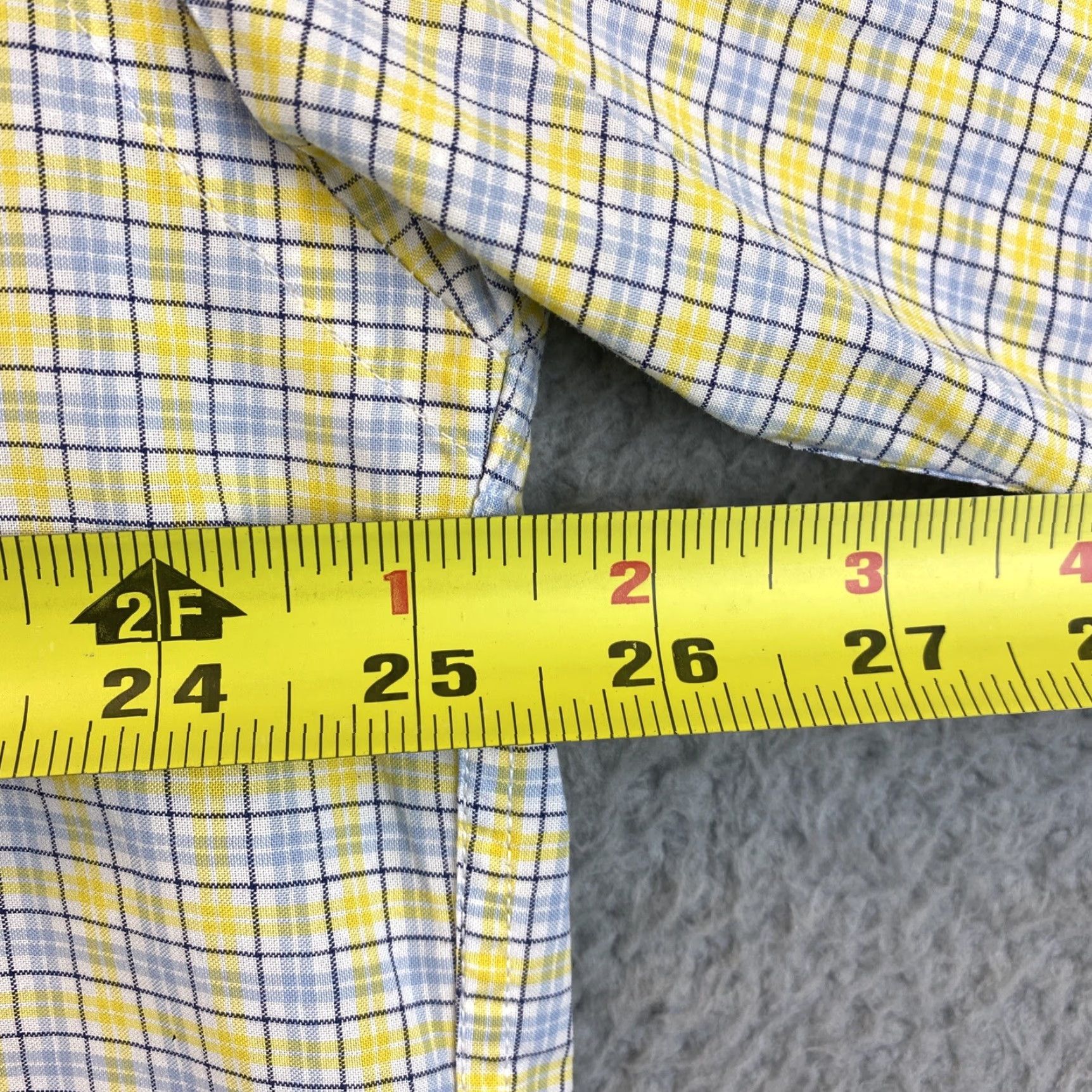Tommy Hilfiger Tommy Hilfiger Dress Shirt Yellow Short Sleeve XL 46-38 Plaid Pocket Classic Fit Mens Size US XL / EU 56 / 4 - 7 Thumbnail