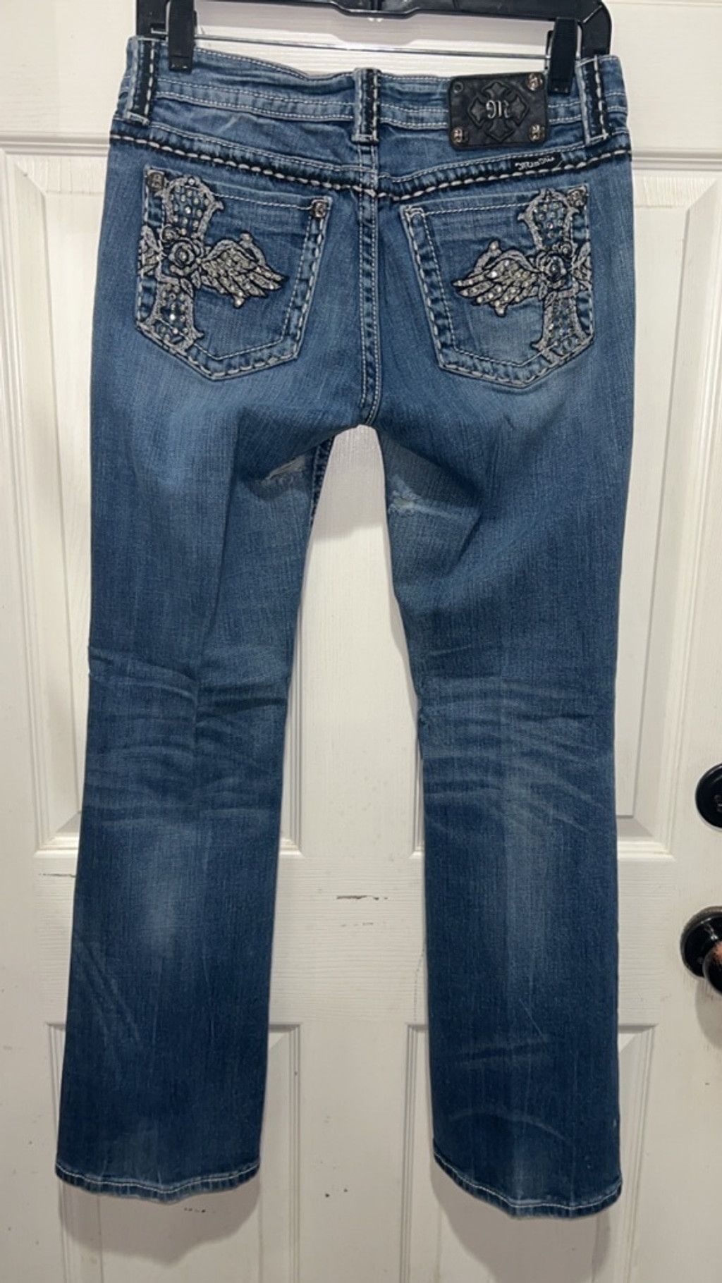 Miss Me Women's Miss Me Boot Cut Jeans w cross embelish Size 29 Size 29" - 3 Thumbnail