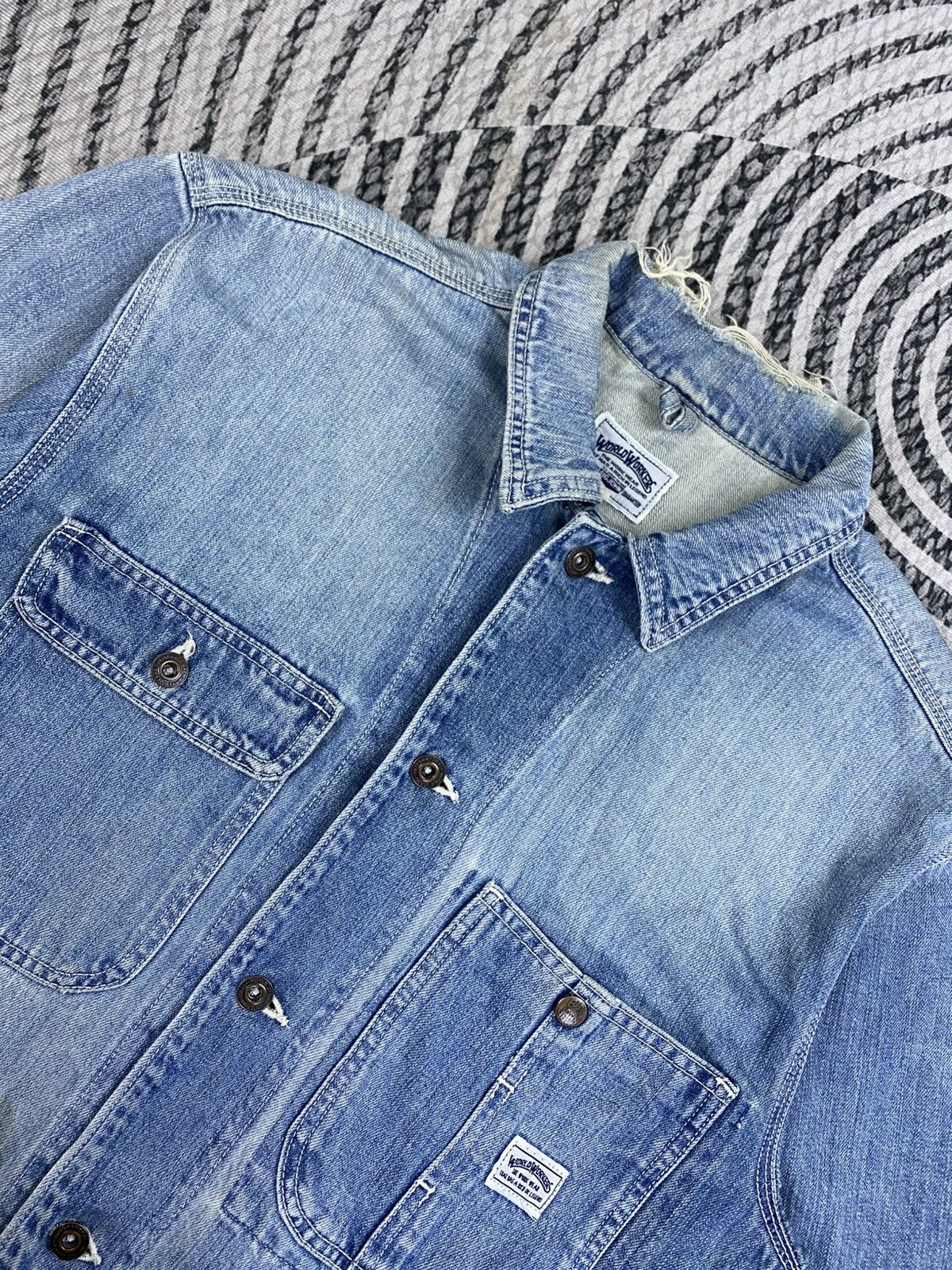 Big John 🔥70s Vintage Big John Chore Denim Jacket Size US L / EU 52-54 / 3 - 6 Thumbnail