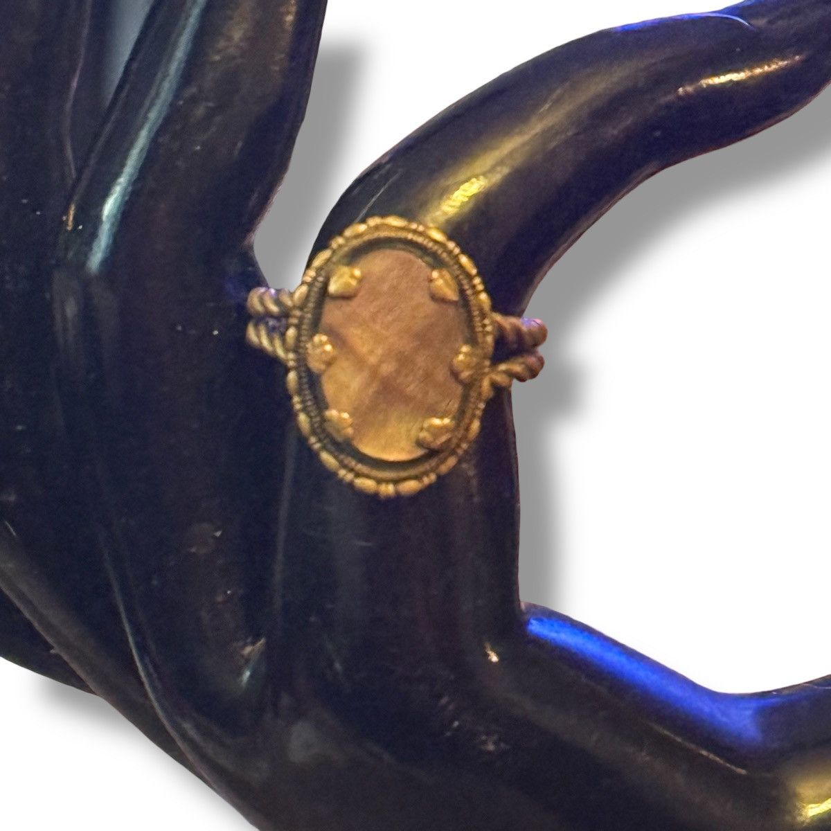 Vintage Vintage brass tone mother of pearl stone cuff ring Size ONE SIZE - 2 Thumbnail