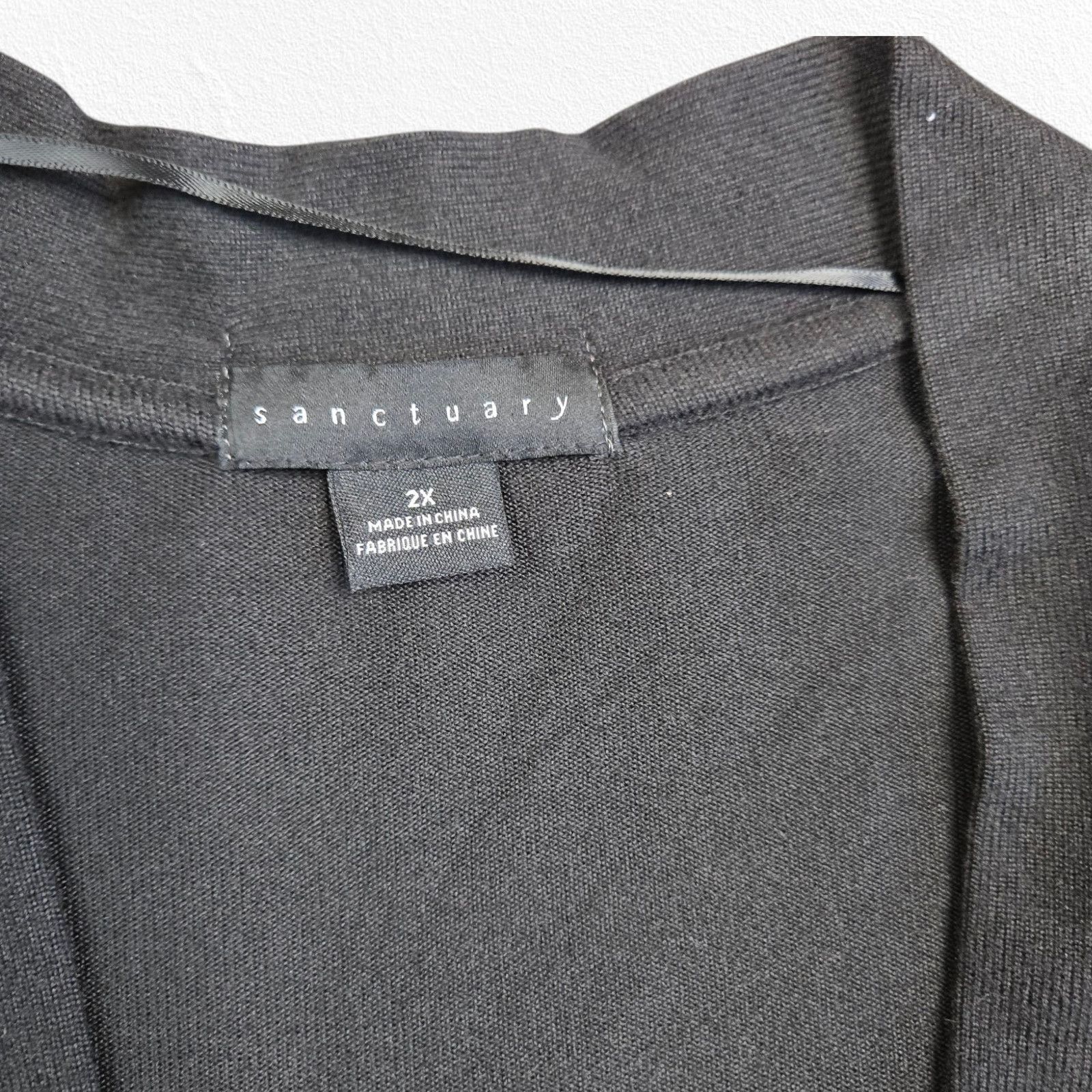 Sanctuary Sanctuary Black Open Front Knit Cardigan Sweater Size 2X Size XXL / US 16-18 / IT 52-54 - 2 Thumbnail