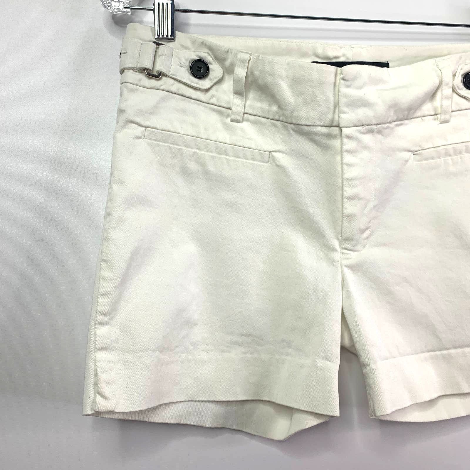 Zara Zara Shortie White Cuffed Mid Rise Shorts Side Buckles Vacay Size 30" / US 8 / IT 44 - 5 Thumbnail