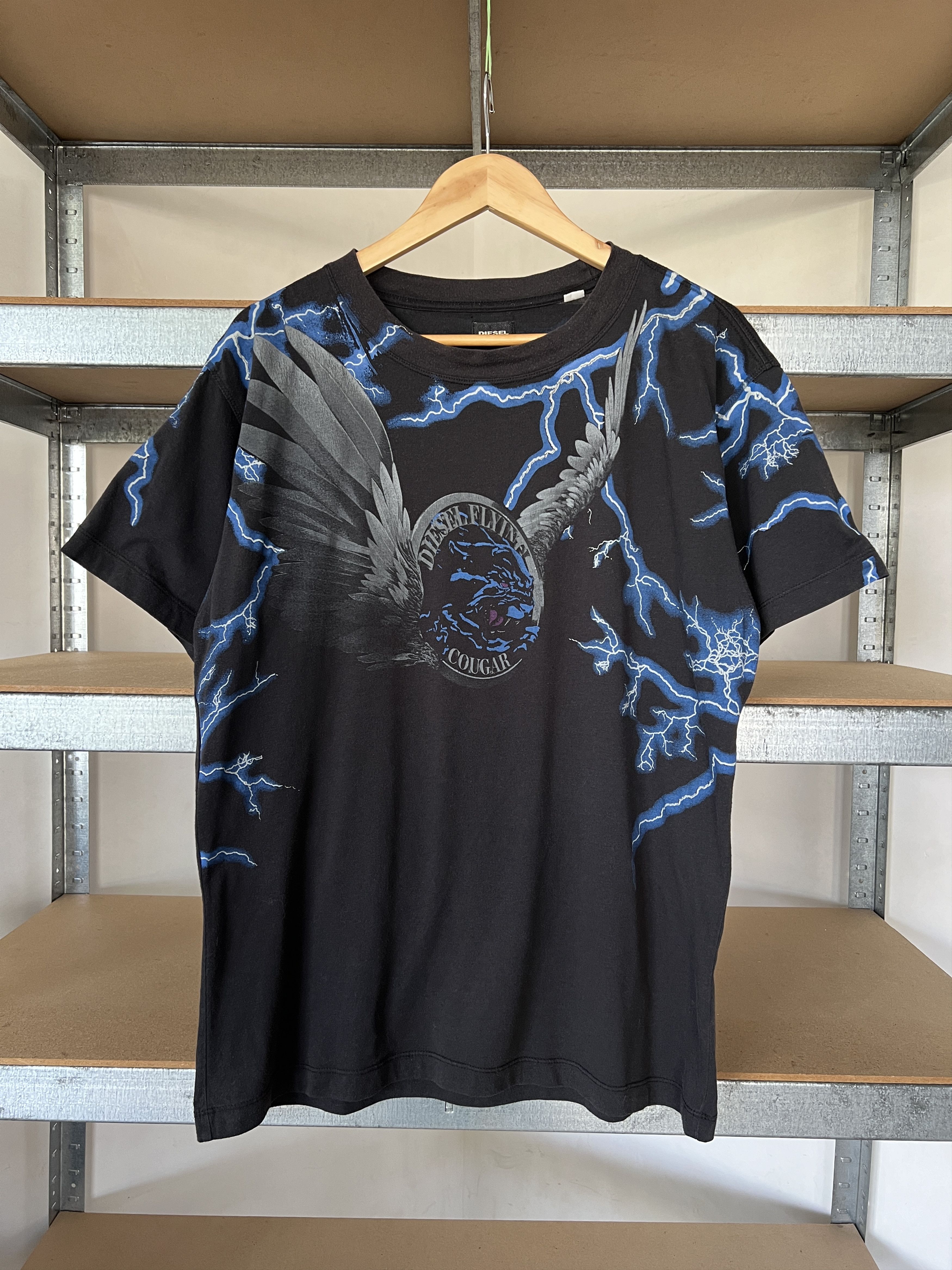 Diesel Flying Cougar Lightning Vintage Y2K Tee
