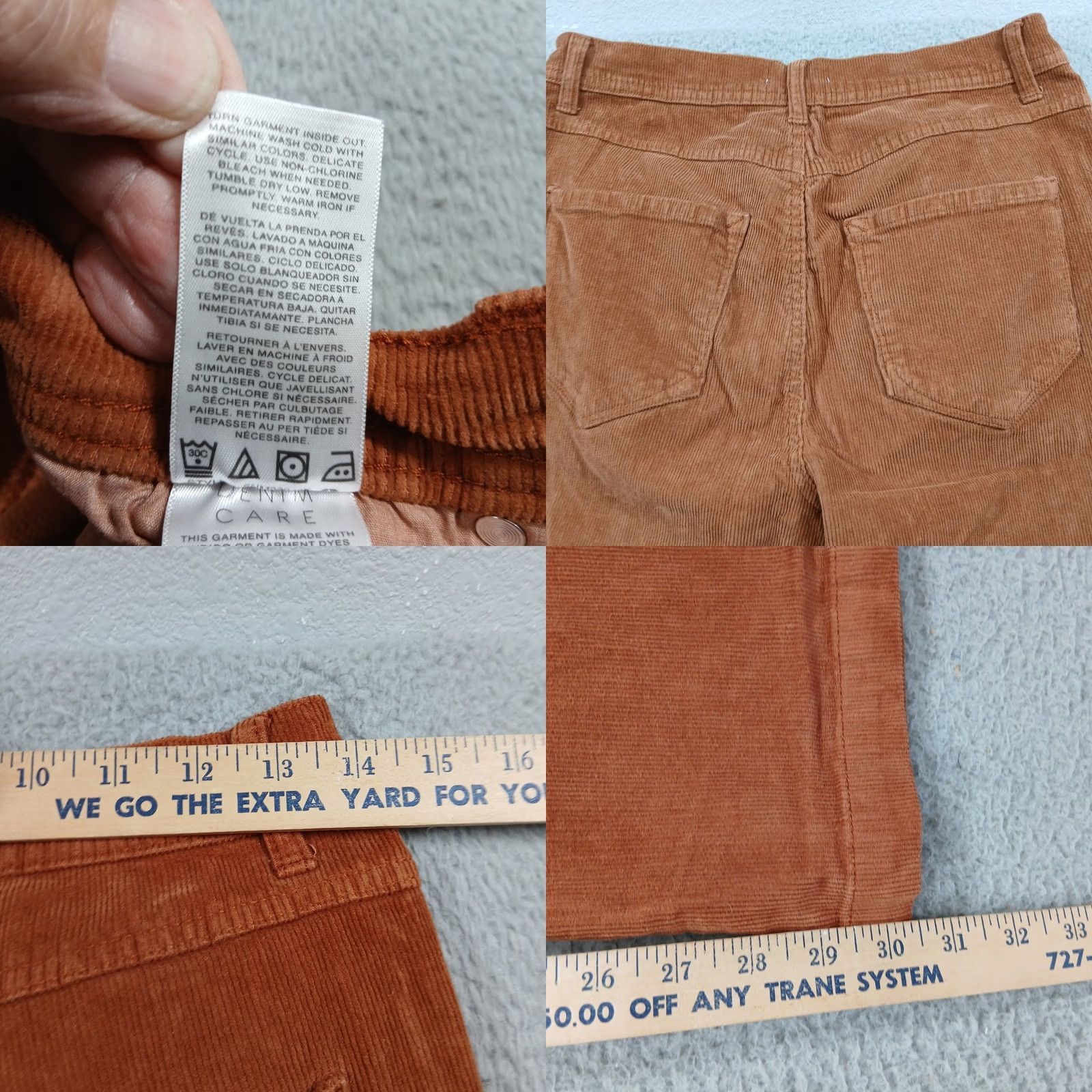 Vintage VINTAGE Kensie Savannah High Rise Flare Corduroy Pants Women 8/29 Rust Orange EUC Size 29" - 8 Thumbnail