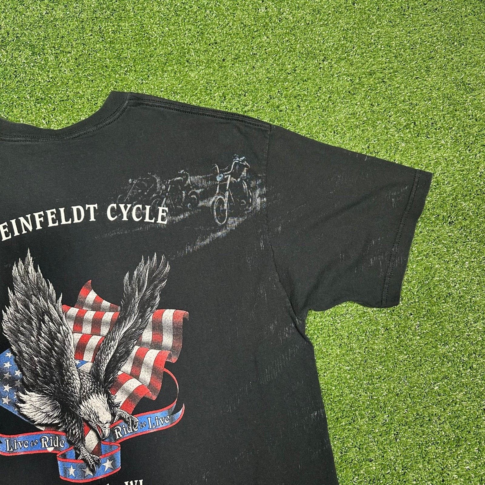 Anvil Vintage 90s Bald Eagle Break Biker AOP Men's XL Size US XL / EU 56 / 4 - 11 Thumbnail