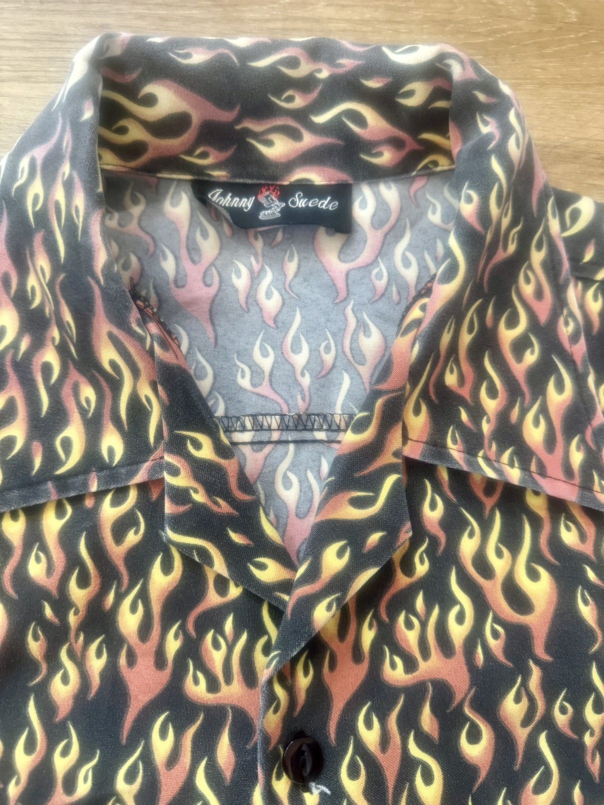 Other Vintage Flaming Pattern Canvas Guy Fieri Style Button Up Size US XXL / EU 58 / 5 - 5 Thumbnail